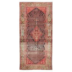 Antique Persian Malayer Gallery Runner with Small All-Over Design with Medallion