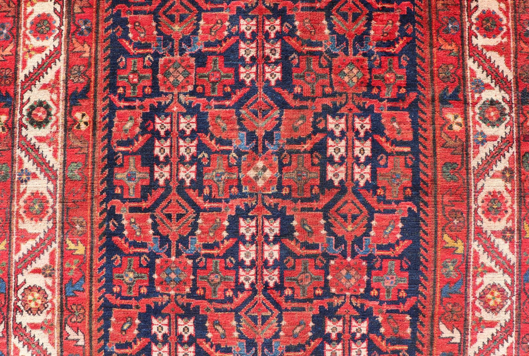 Antique Persian Malayer Gallery Runner with Sub-Geometric All-Over Design For Sale 4