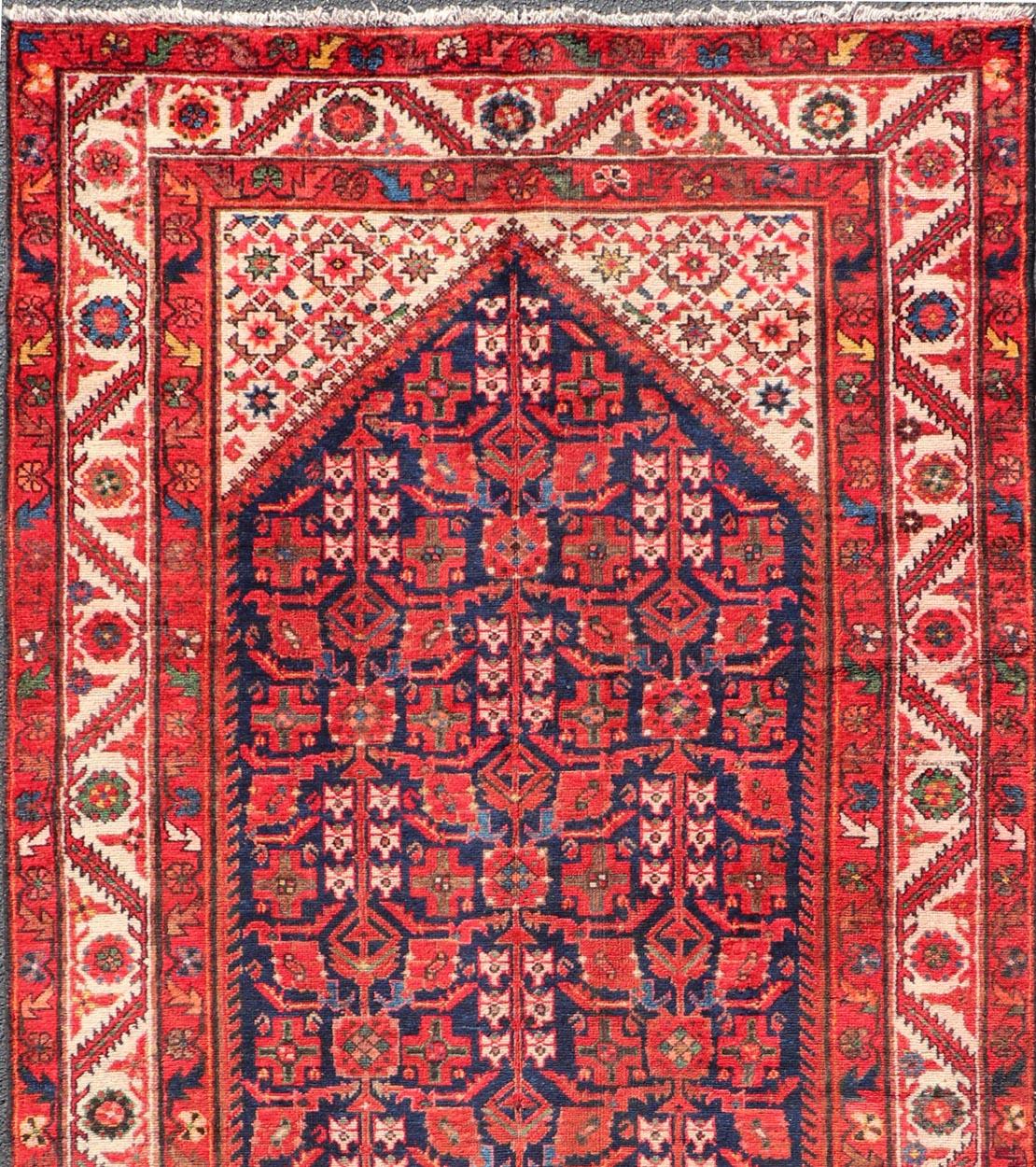 20th Century Antique Persian Malayer Gallery Runner with Sub-Geometric All-Over Design For Sale