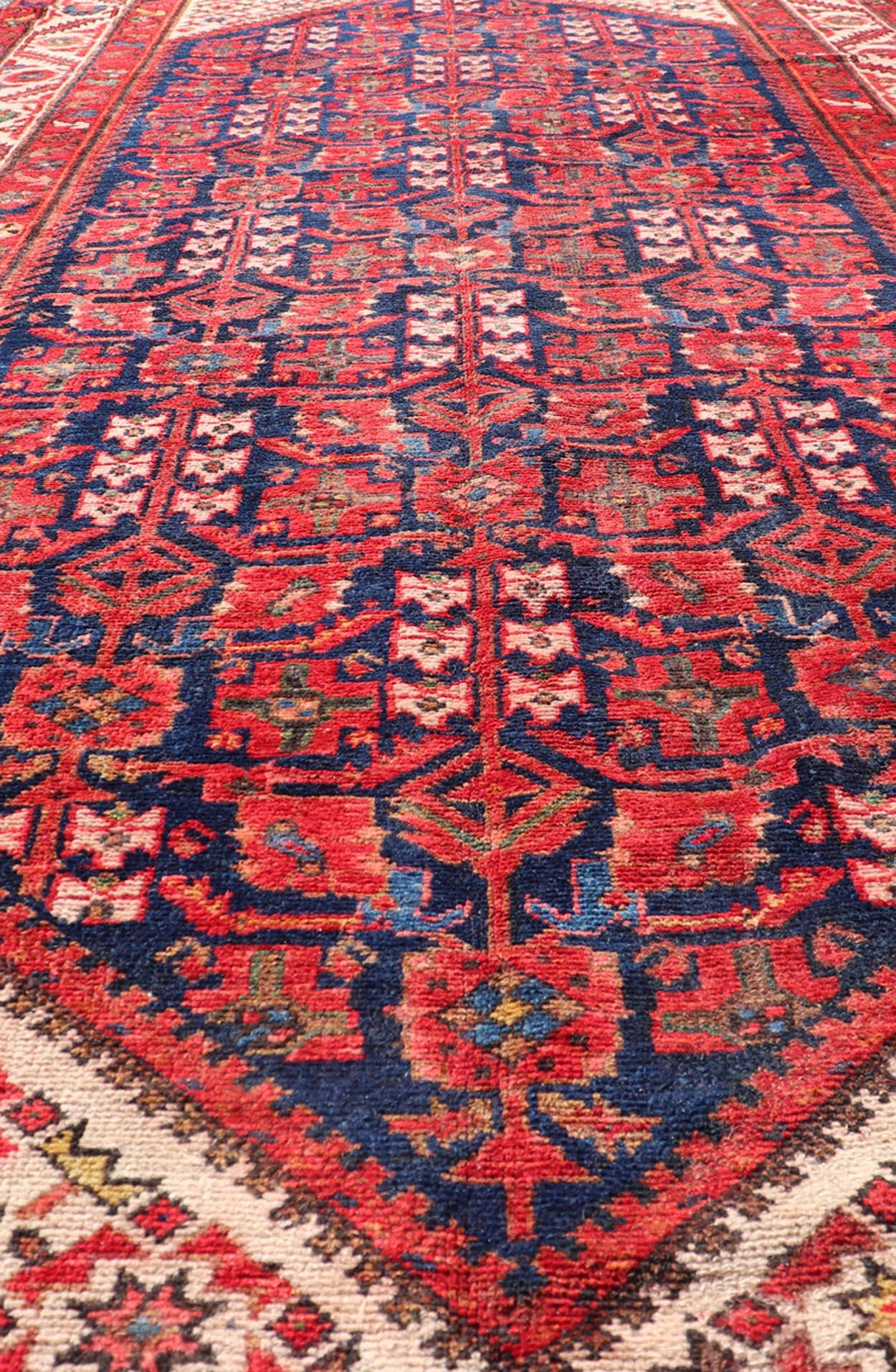 Antique Persian Malayer Gallery Runner with Sub-Geometric All-Over Design For Sale 3