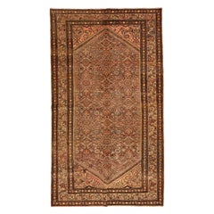 Ancien tapis persan Malayer gris des années 1920 avec motif floral