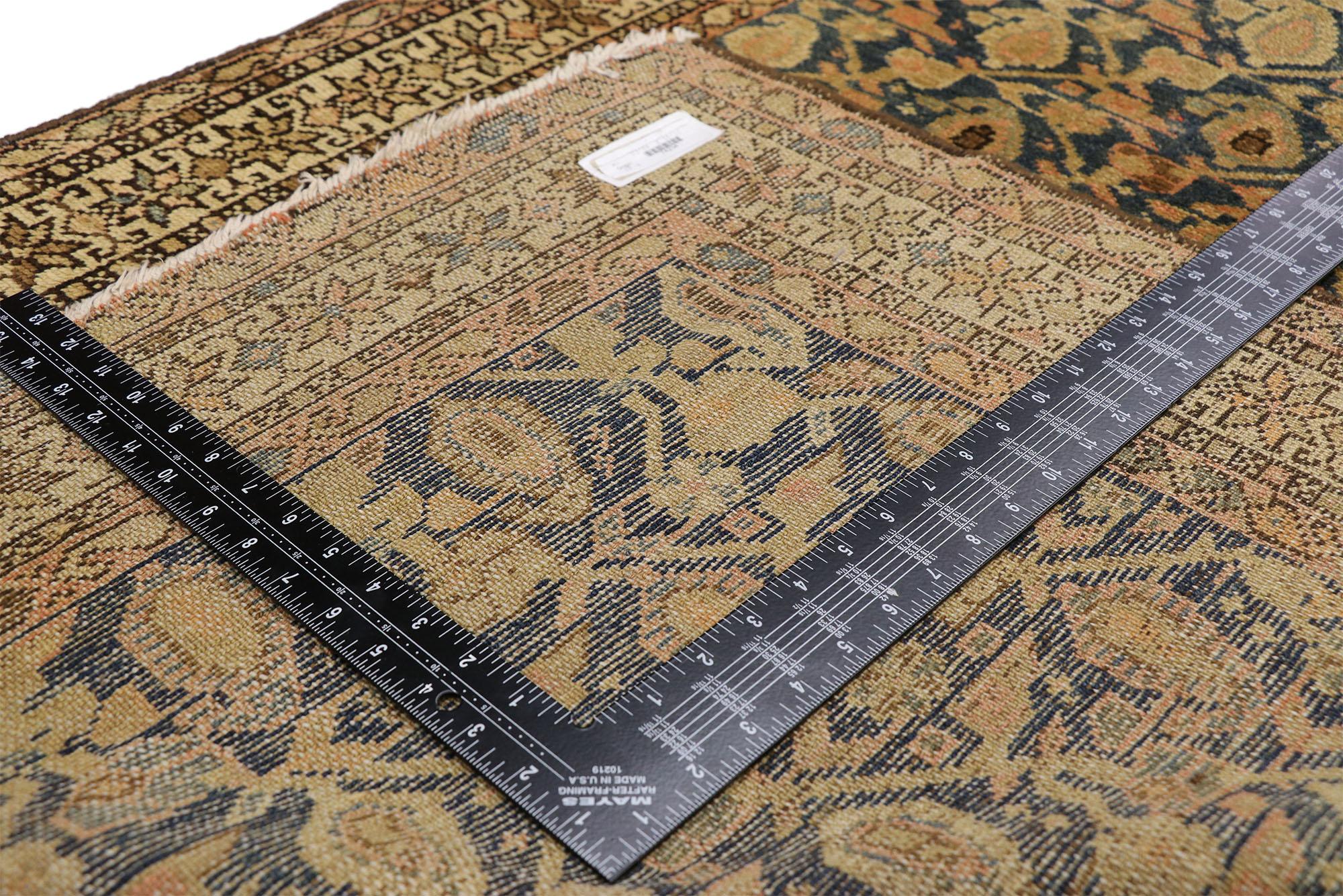 20th Century Antique Persian Malayer Hallway Rug, Timeless Elegance Meets Modern Masculine For Sale