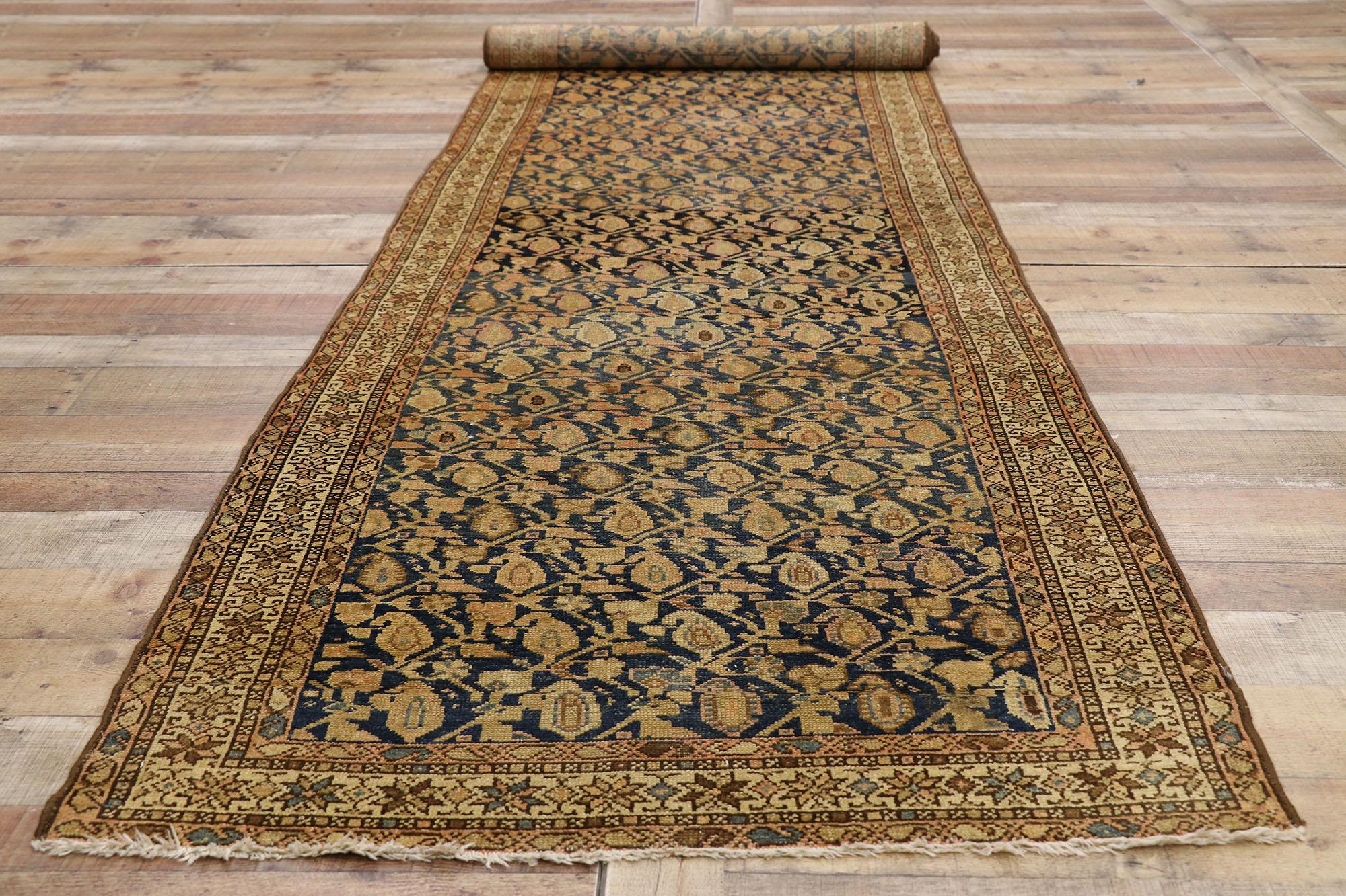 Antique Persian Malayer Hallway Rug, Timeless Elegance Meets Modern Masculine For Sale 1