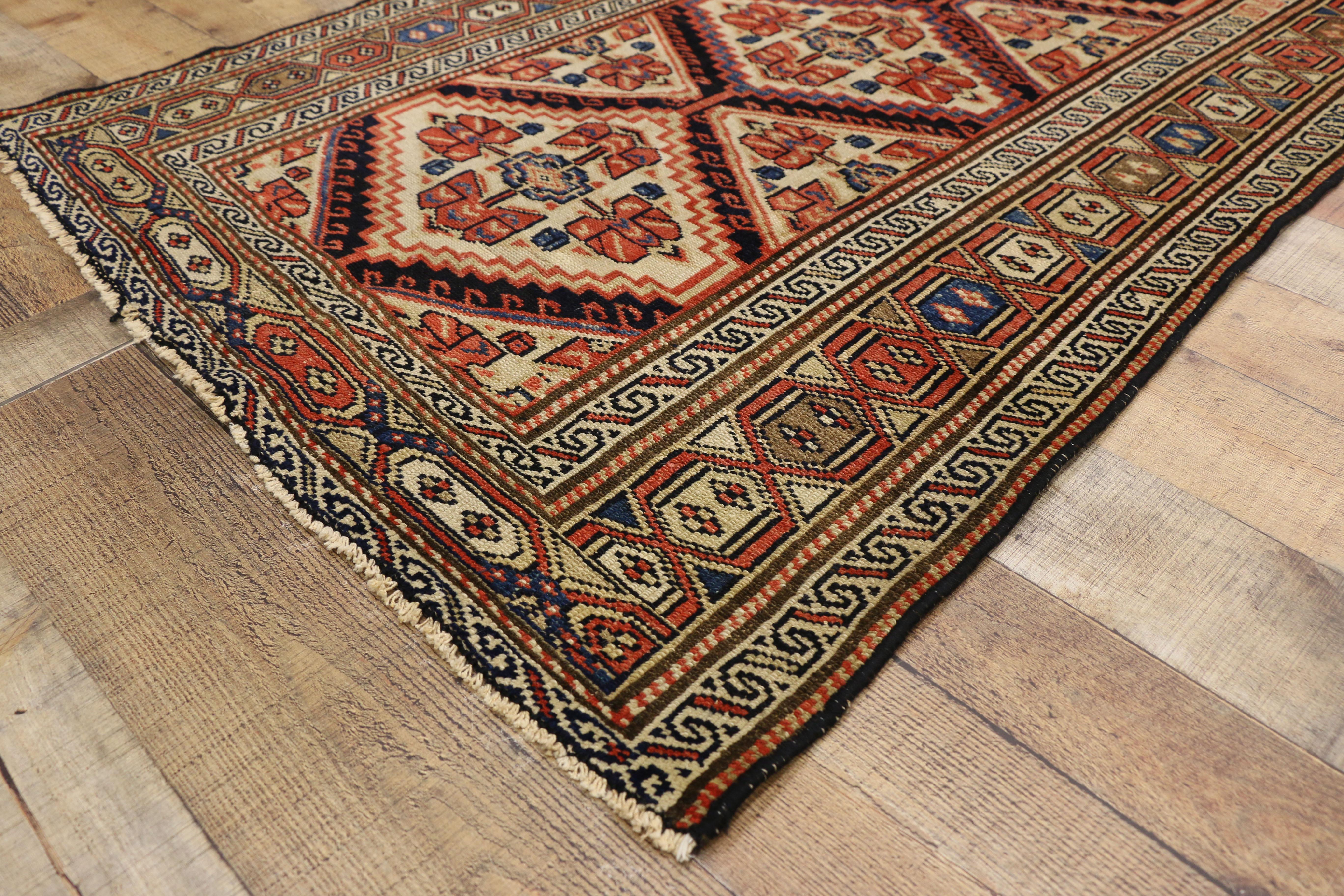 Wool Antique Persian Malayer Hallway Runner For Sale