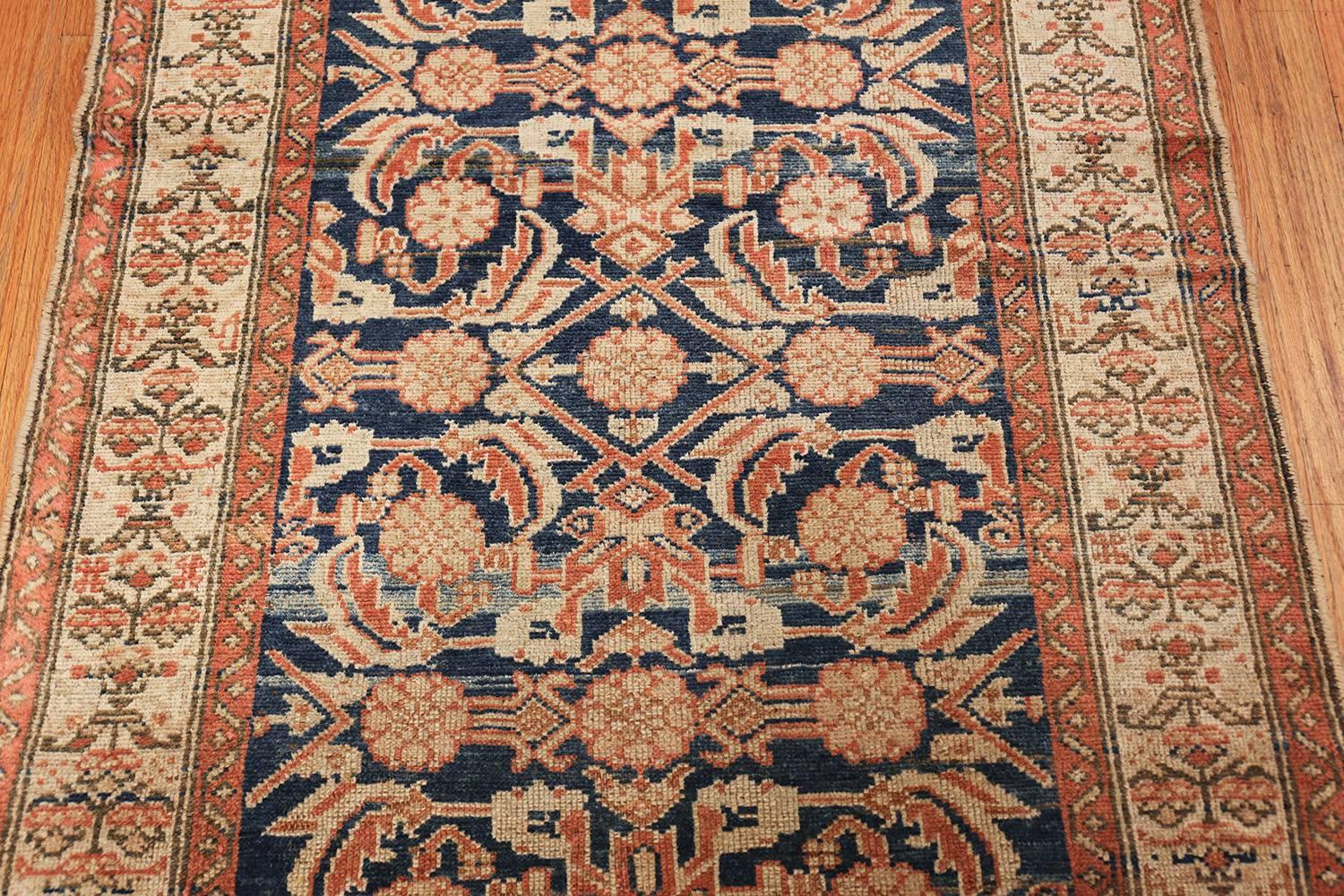 Antique Persian Malayer Hallway Runner Rug. Size: 3 ft 2 in x 16 ft 10 in  In Good Condition In New York, NY