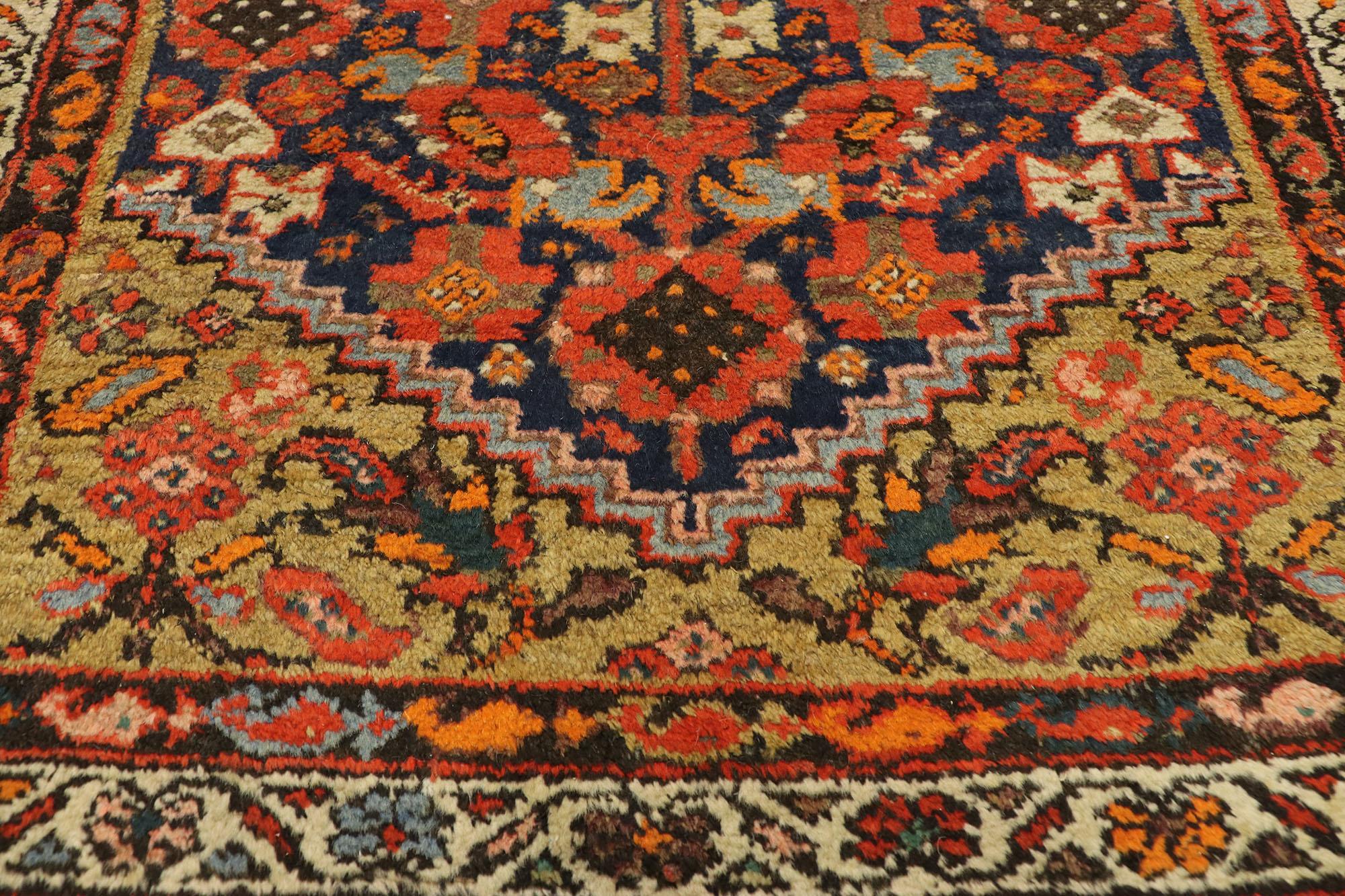 Antiker persischer Malayer- Flur-Läufer aus Persien mit Guli Henna und Mina Khani-Design (Handgeknüpft) im Angebot