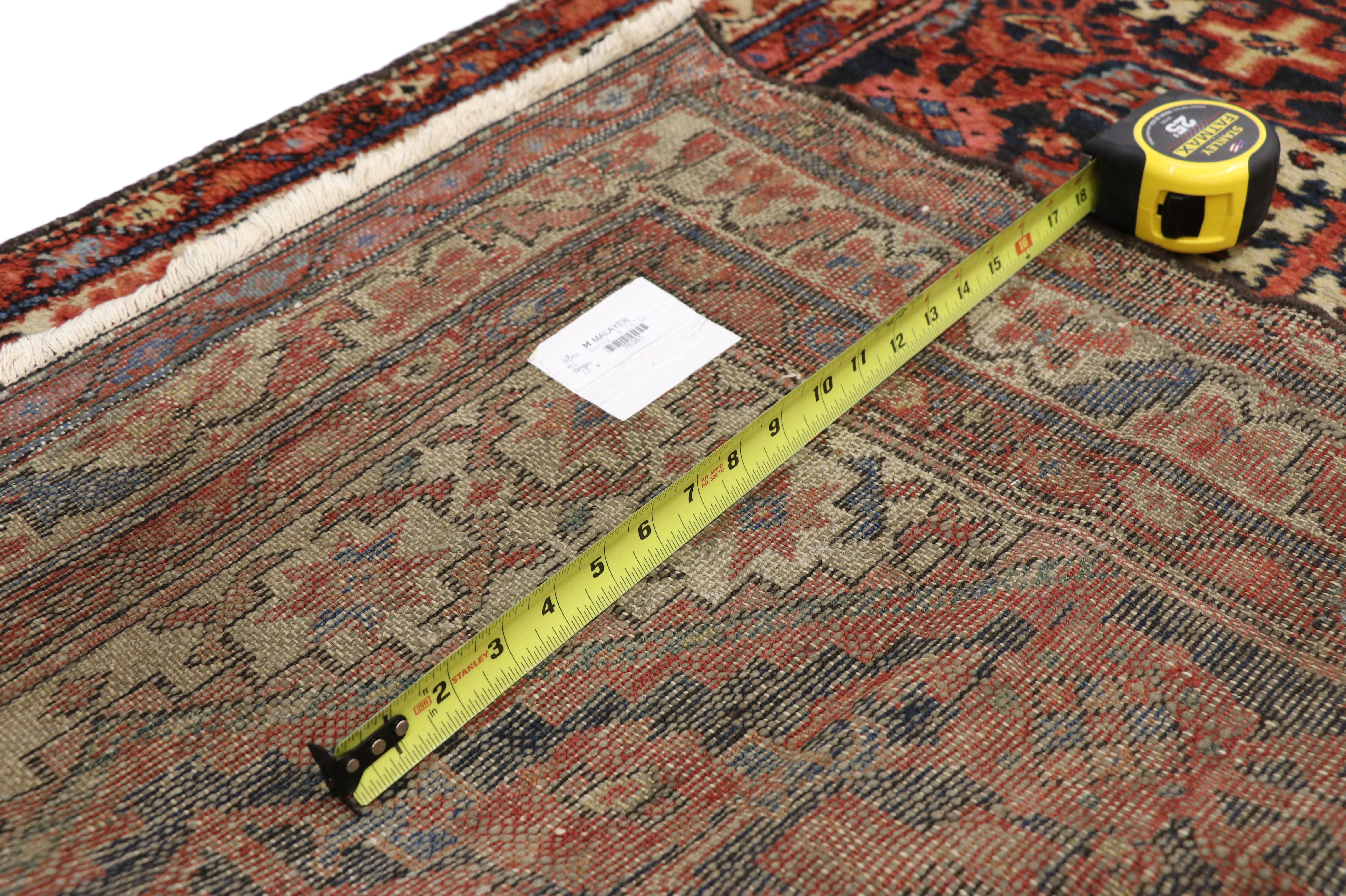 20th Century Antique Persian Malayer Hallway Runner with Guli Henna and Mina Khani Design For Sale