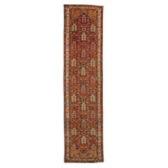 Antique Persian Malayer Hallway Runner with Guli Henna and Mina Khani Design