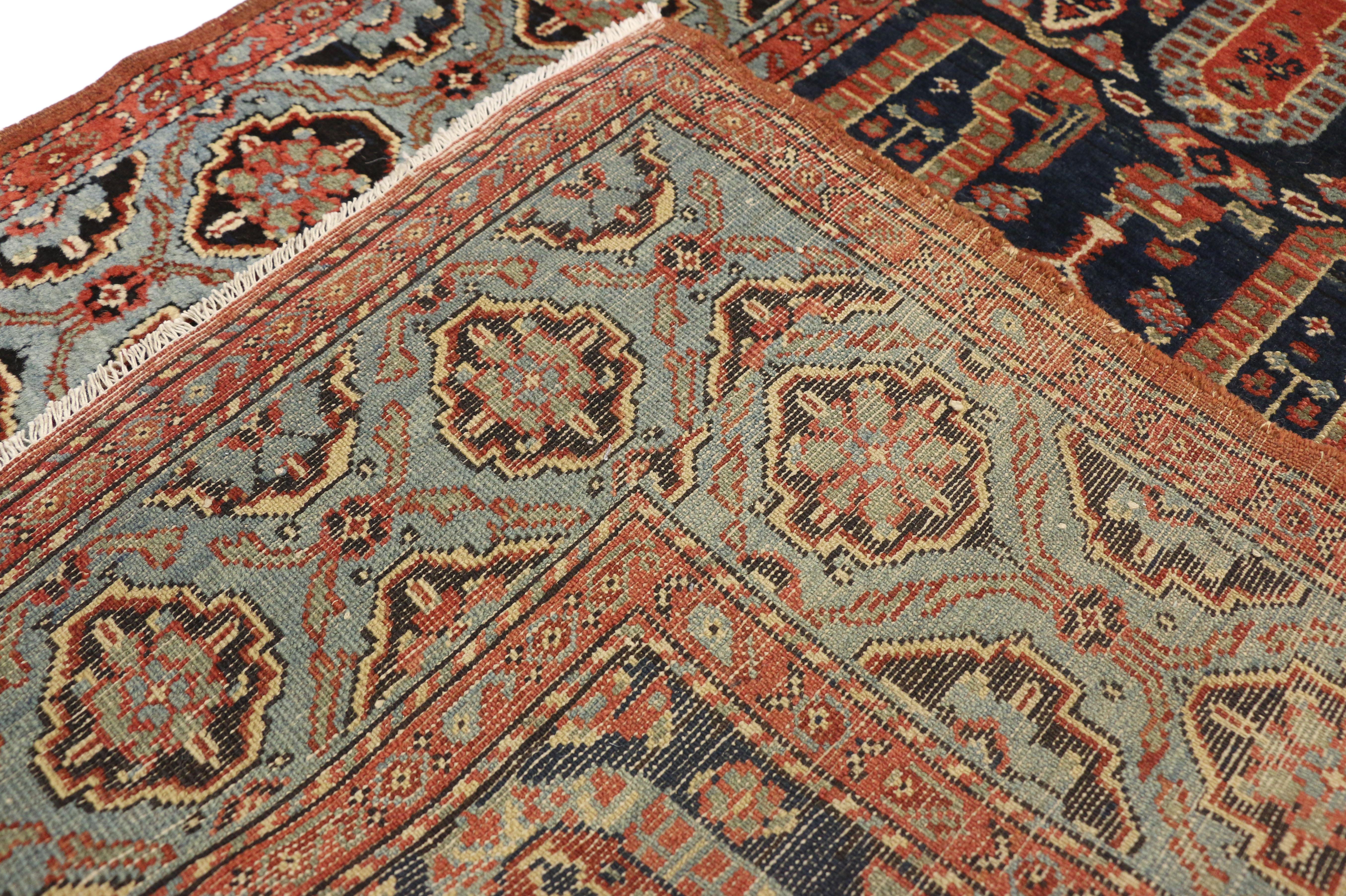 20th Century Antique Persian Malayer Hallway Runner with Modern Parisian Style For Sale
