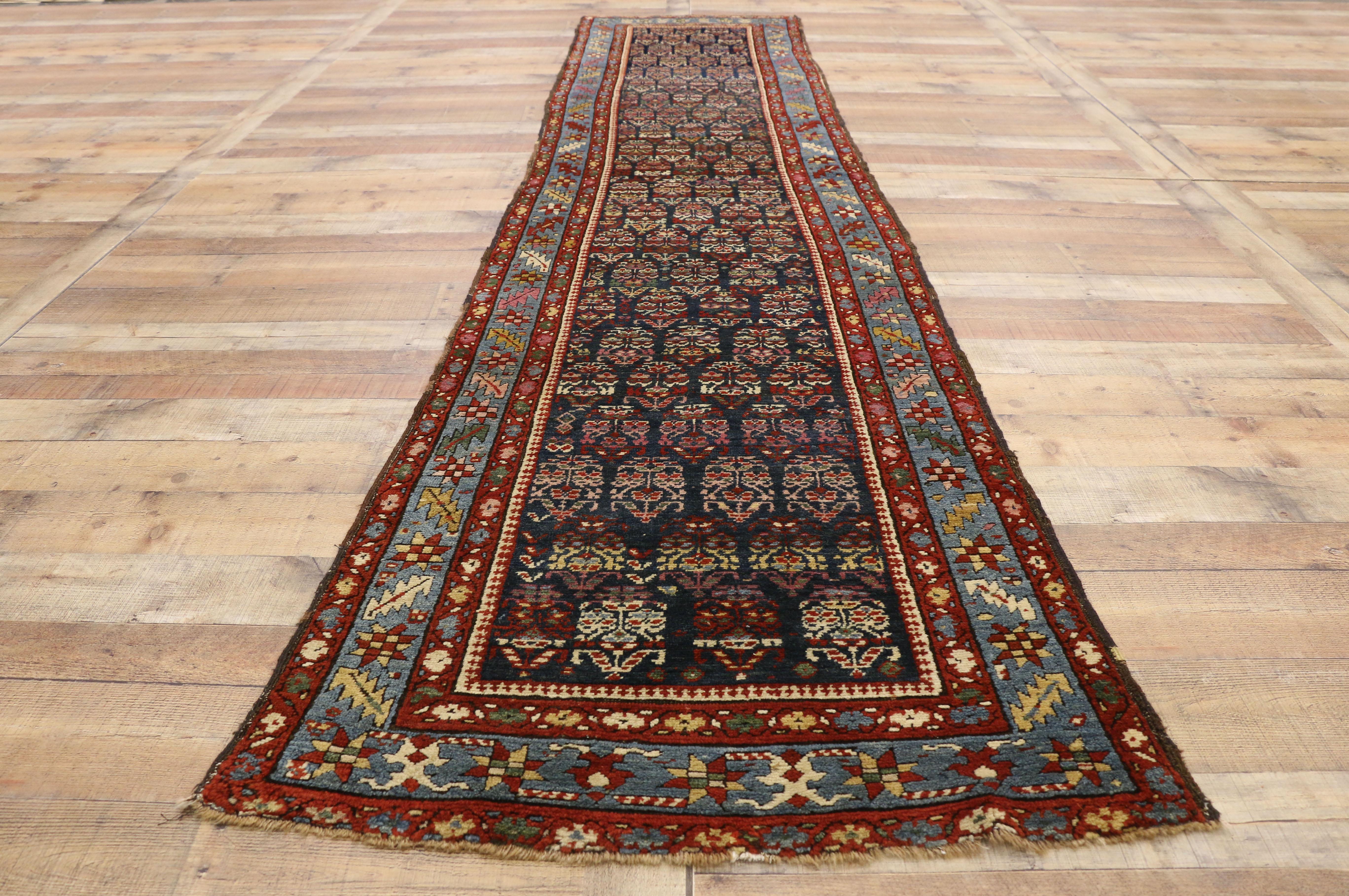 Antique Persian Malayer Hallway Runner with Modern Parisian Style For Sale 1