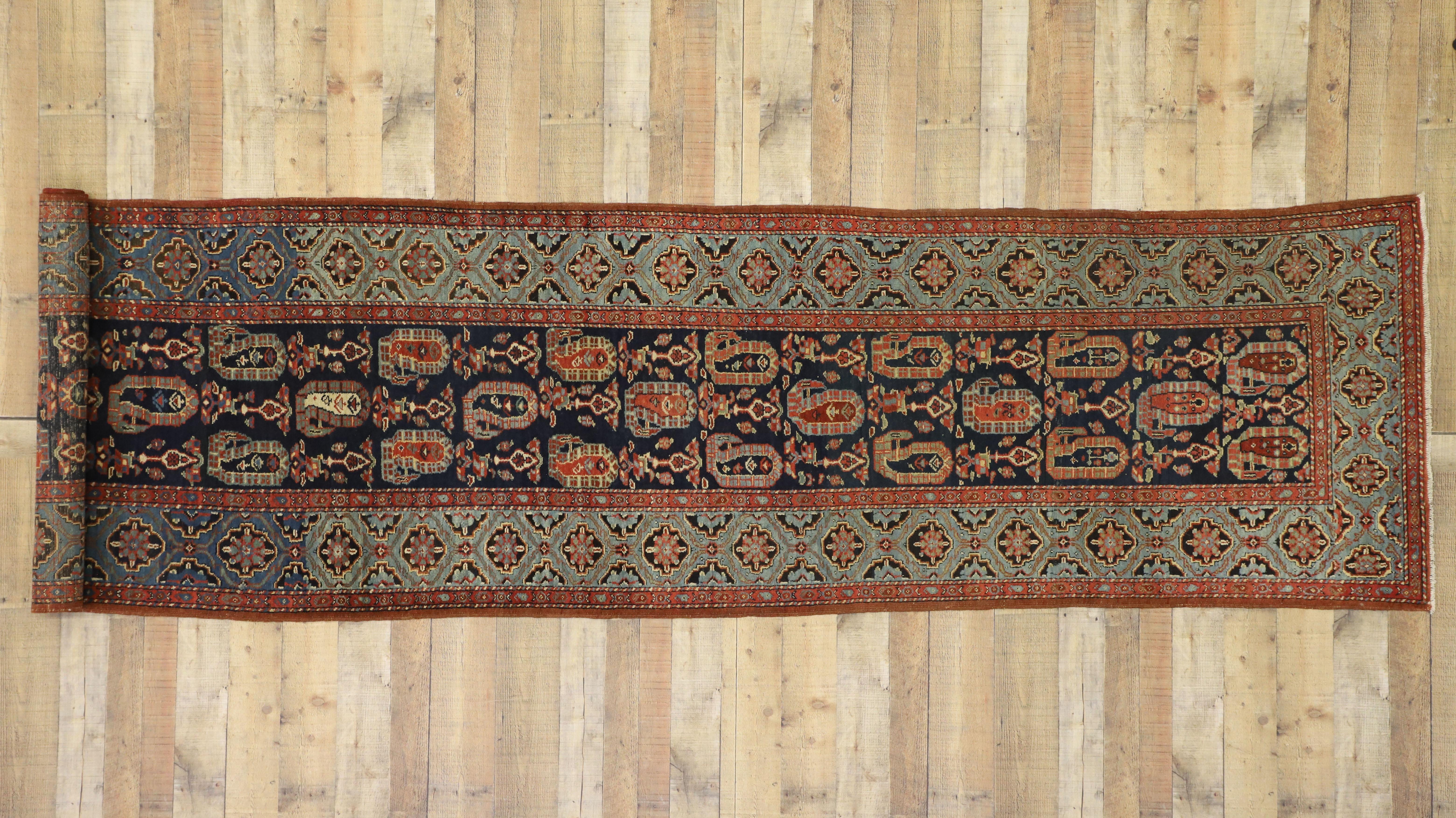 Antique Persian Malayer Hallway Runner with Modern Parisian Style For Sale 2