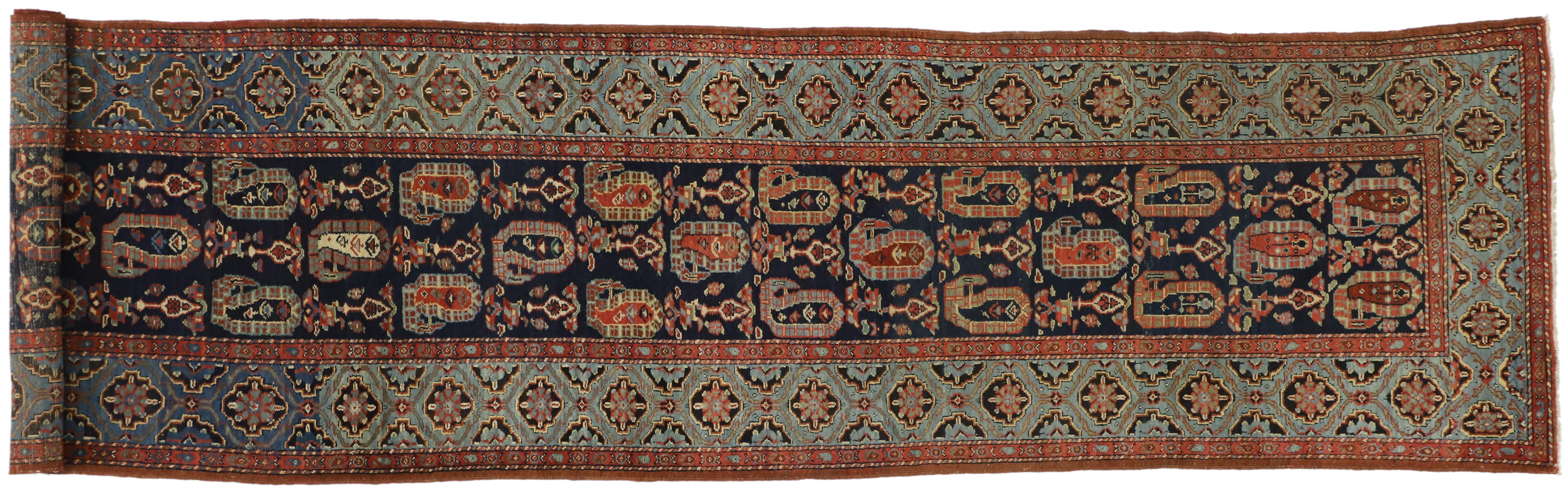 Antique Persian Malayer Hallway Runner with Modern Parisian Style For Sale 3
