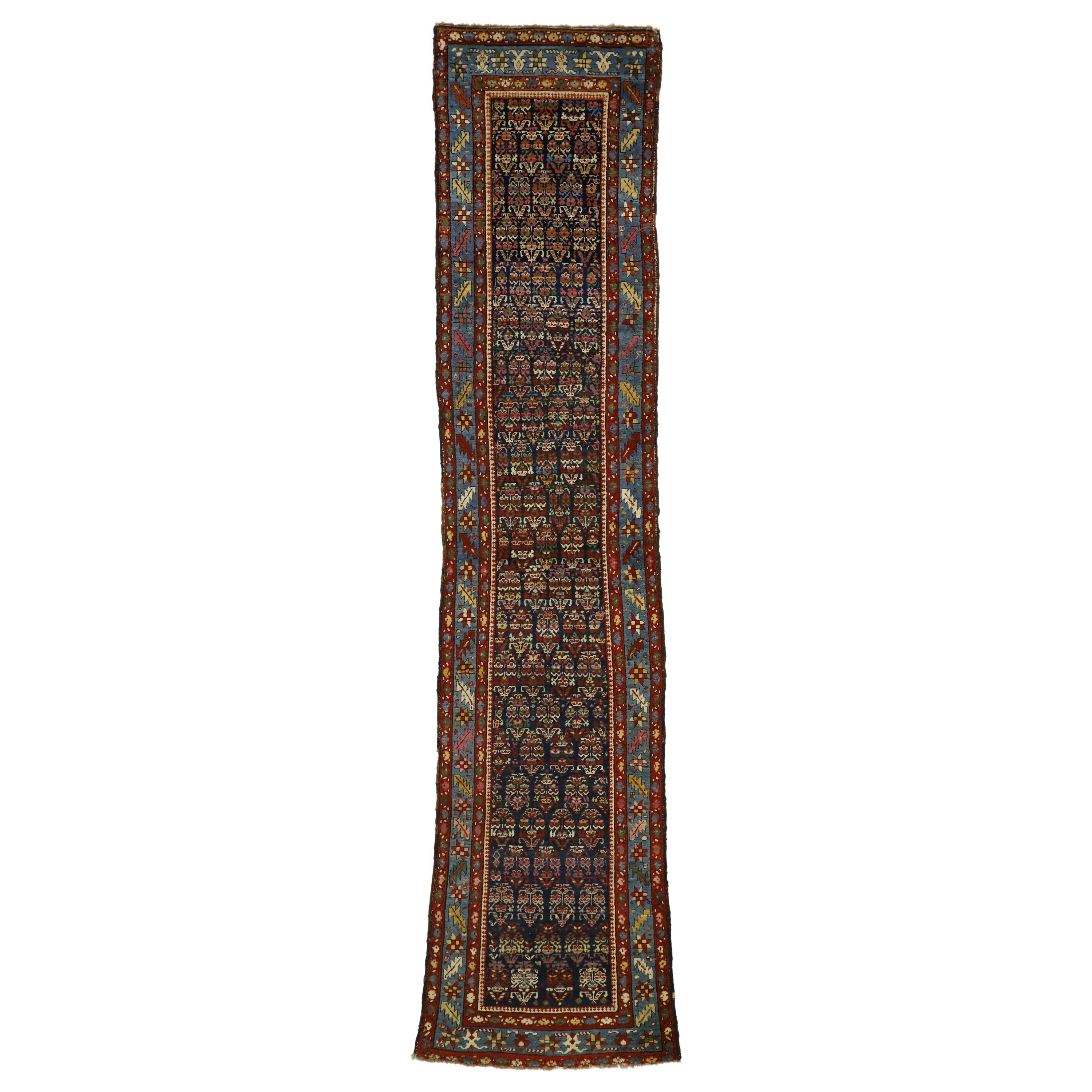 Antique Persian Malayer Hallway Runner with Modern Parisian Style For Sale