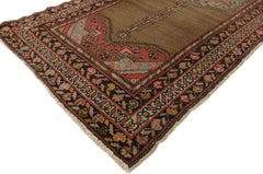 Tapis de couloir persan ancien Malayer avec style moderne du milieu du siècle dernier