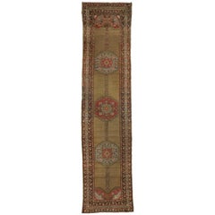Antique Persian Malayer Hallway Runner with Mid-Century Modern Style