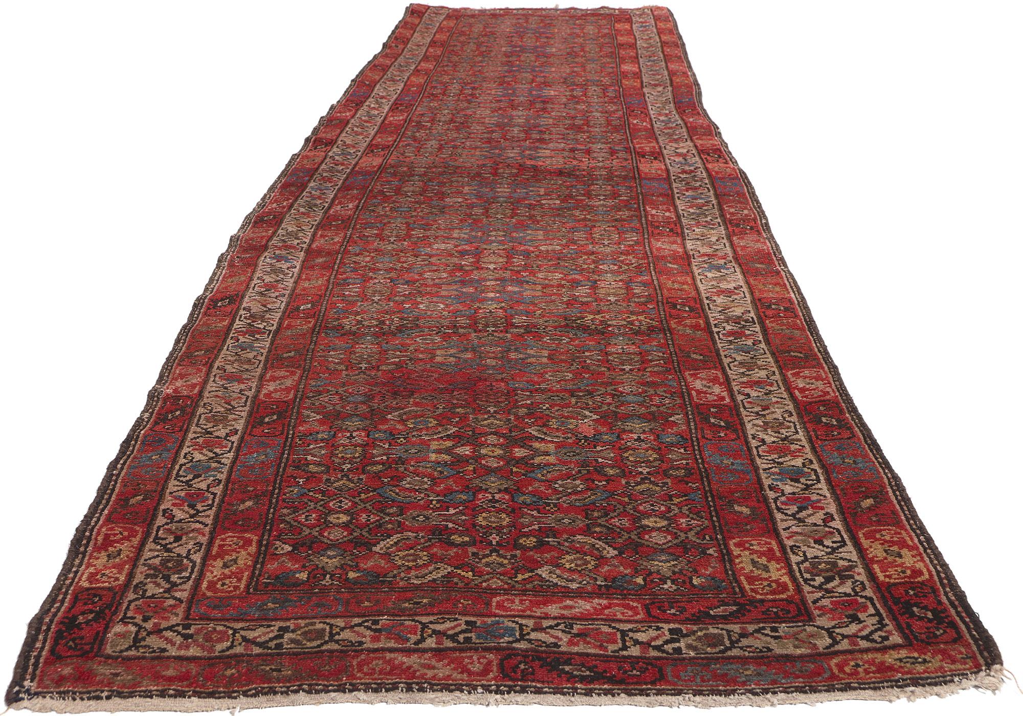 Hand-Knotted Antique Persian Malayer Rug, Tribal Enchantment Meets Pacific Northwest  For Sale