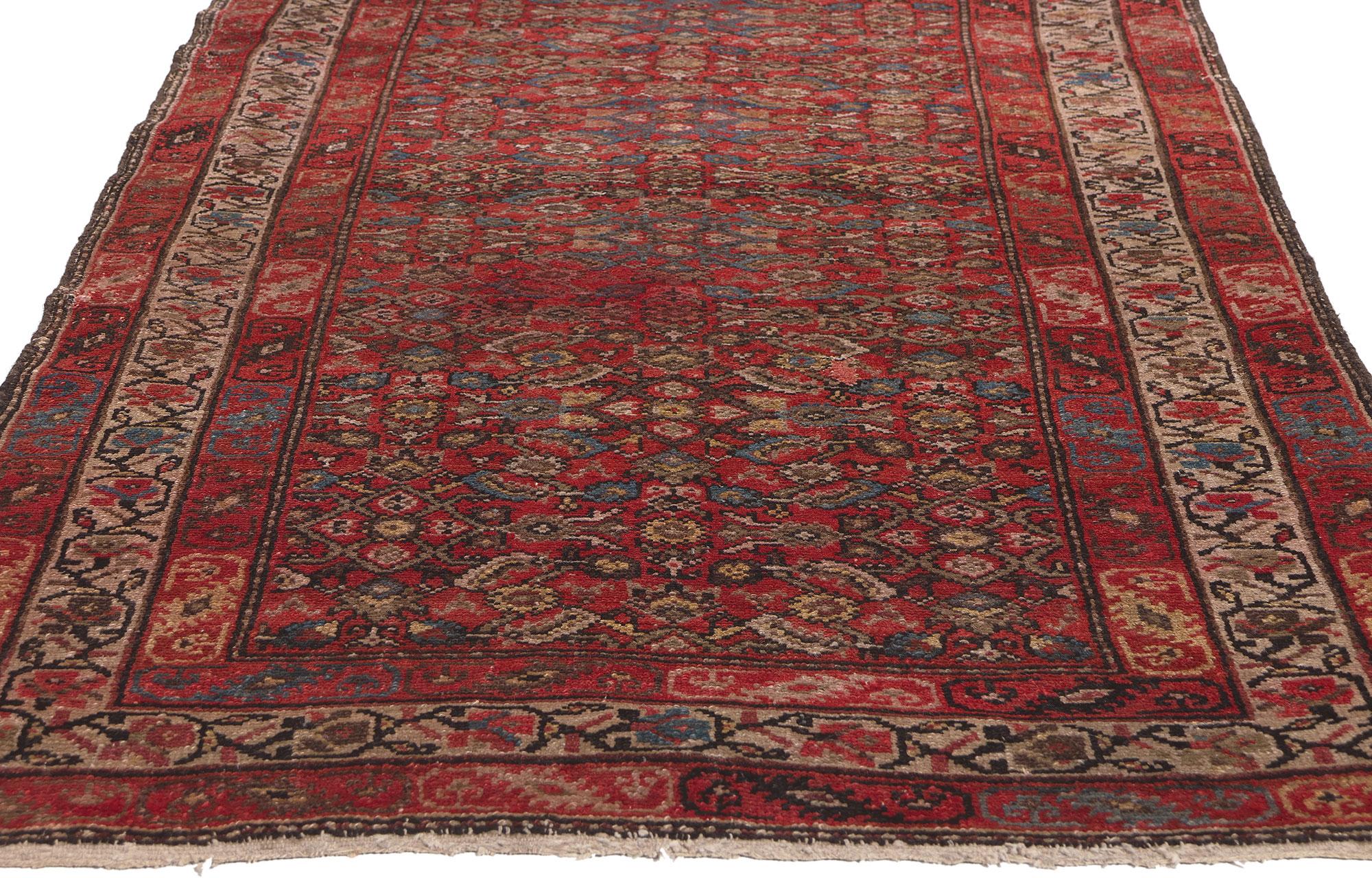 Antique Persian Malayer Rug, Tribal Enchantment Meets Pacific Northwest  In Good Condition For Sale In Dallas, TX
