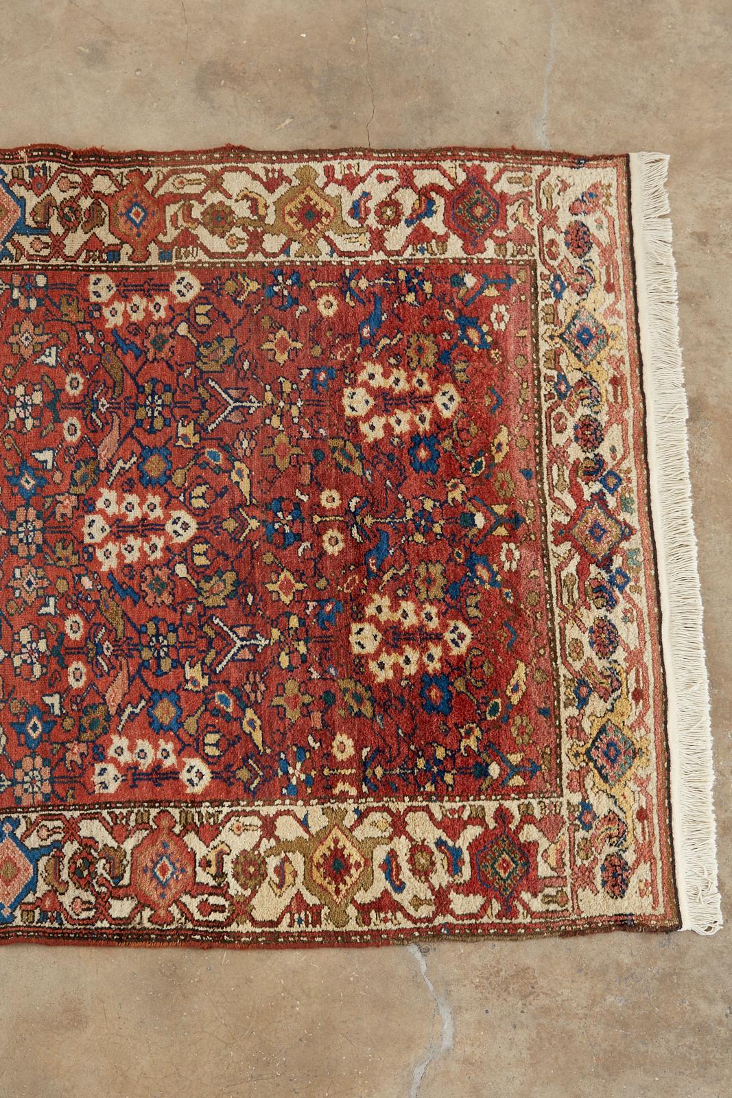 Hand-Knotted Antique Persian Malayer Hand Knotted Rug For Sale