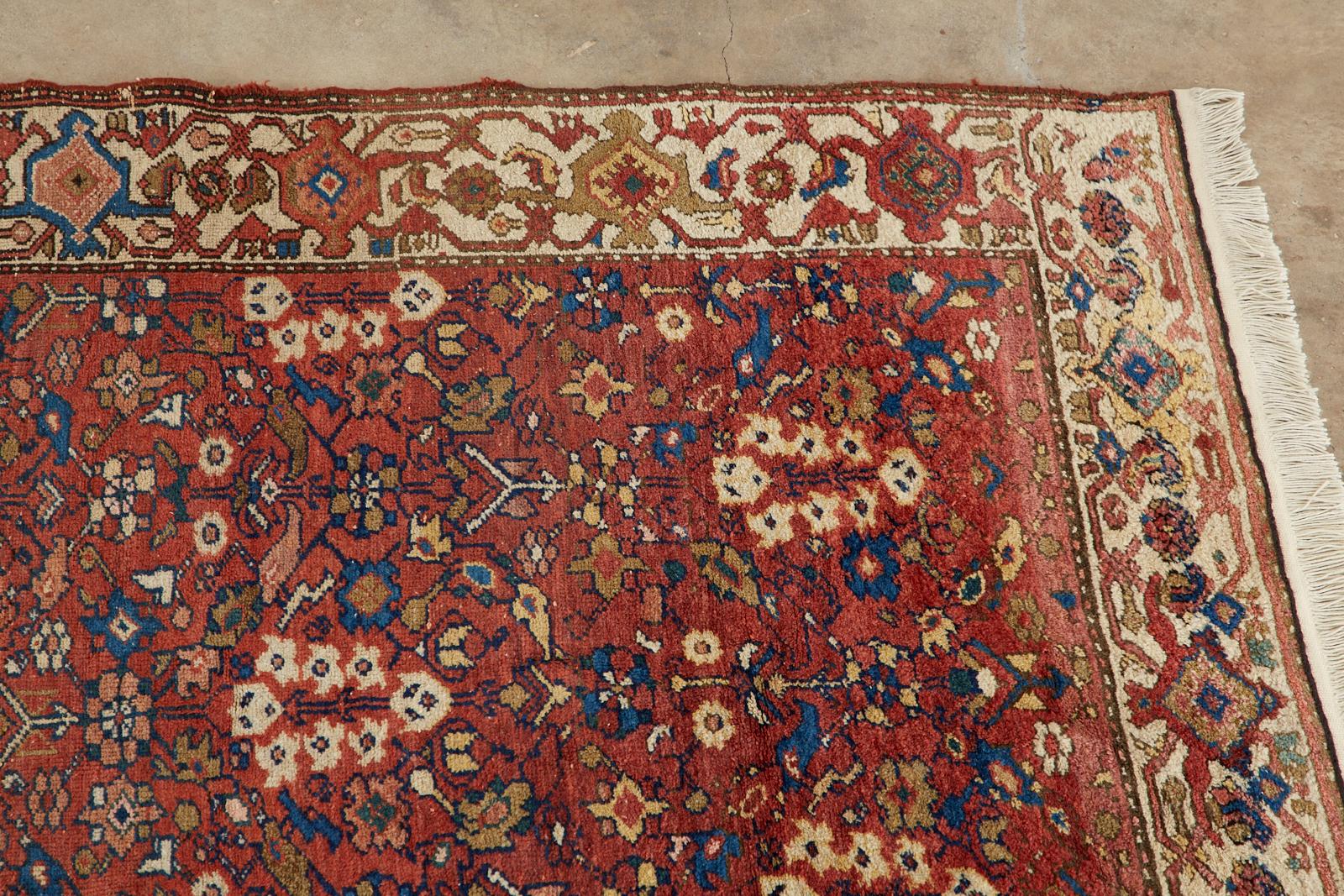 Antique Persian Malayer Hand Knotted Rug For Sale 1
