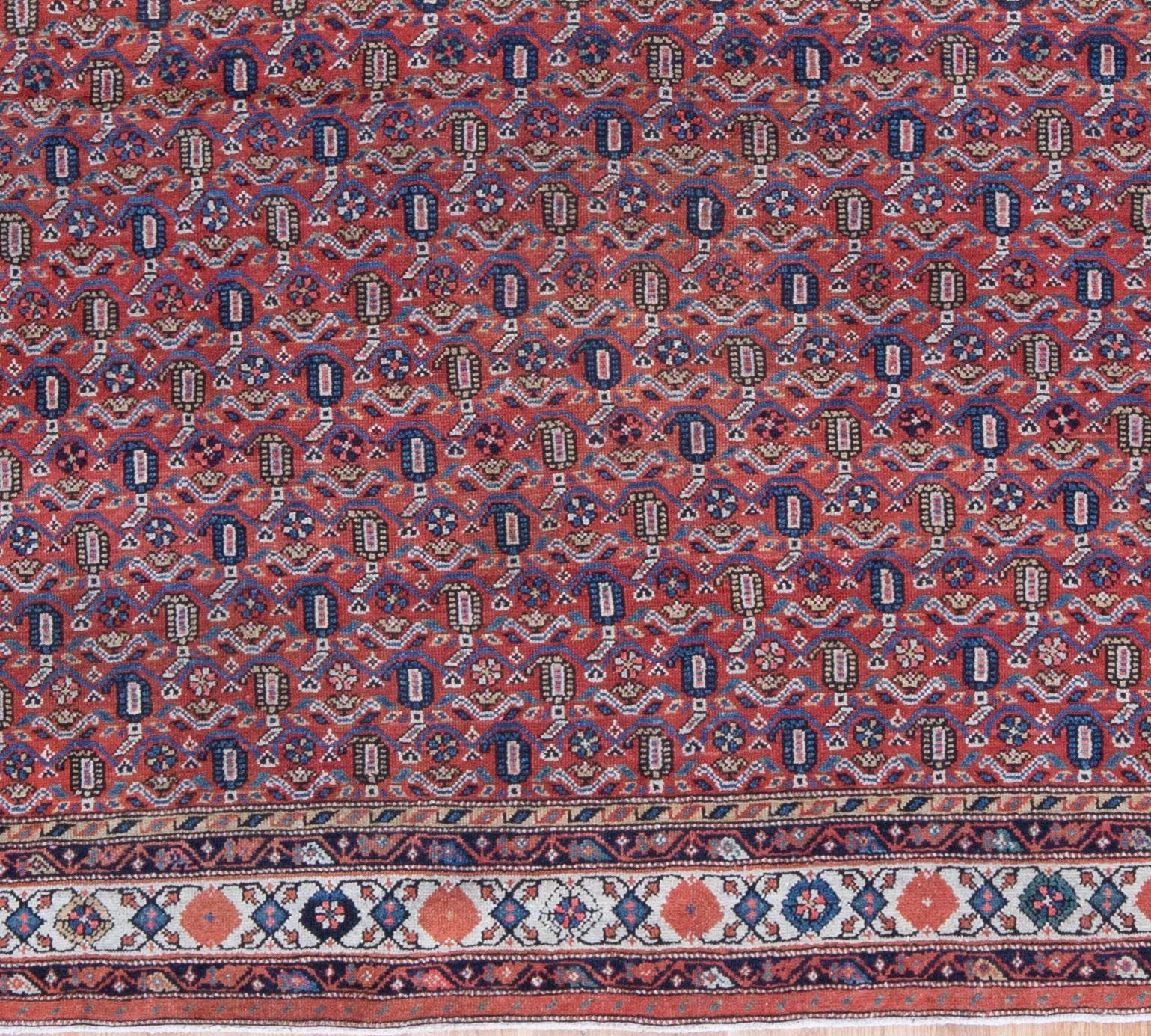Antique Persian Malayer Large Red Boteh Rug, Early 20th Century  For Sale 1