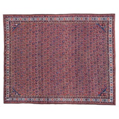 Grand tapis persan ancien Malayer rouge Boteh, début du 20ème siècle 