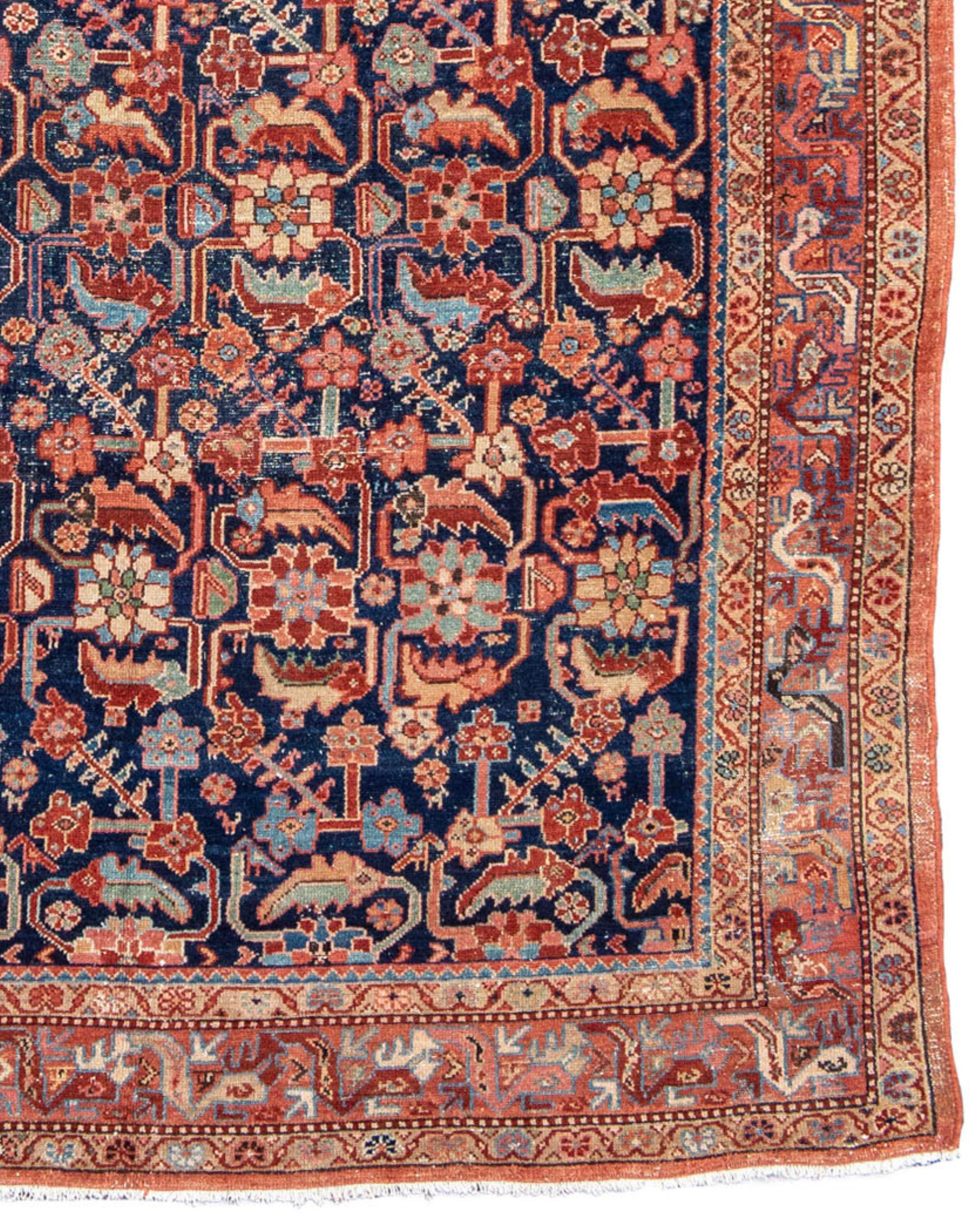 19th Century Antique Persian Malayer Long Rug, c. 1900 For Sale