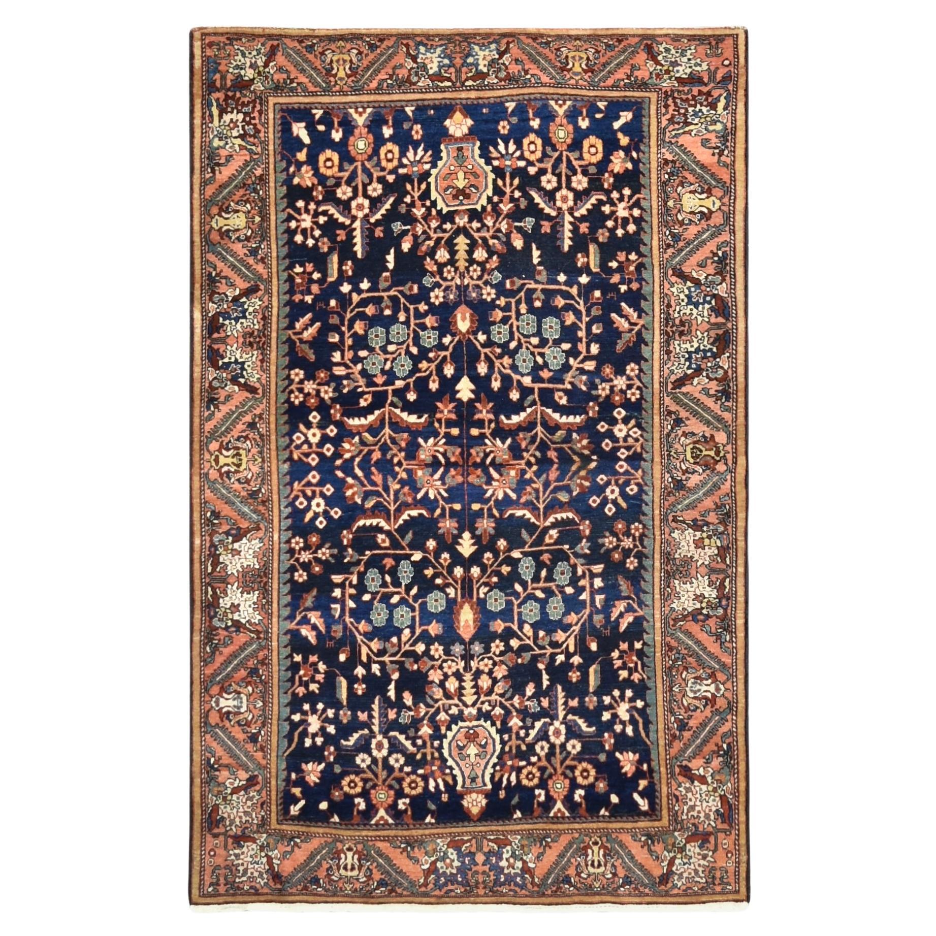 Antique Persian Malayer Navy rug 4'1''x6'6''