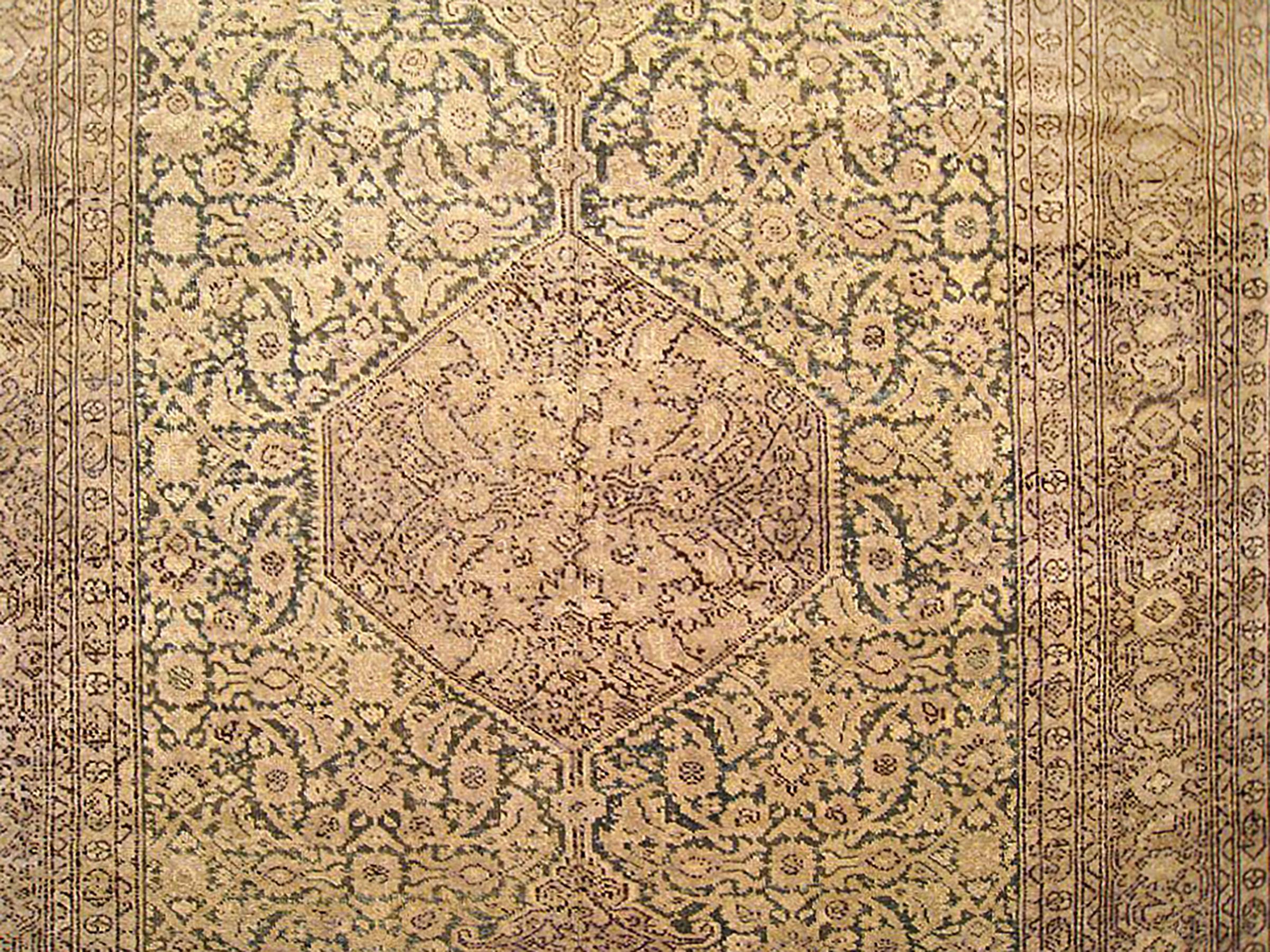 Perse Tapis persan ancien Malayer Oriental, de taille normale, avec motif Herati en vente