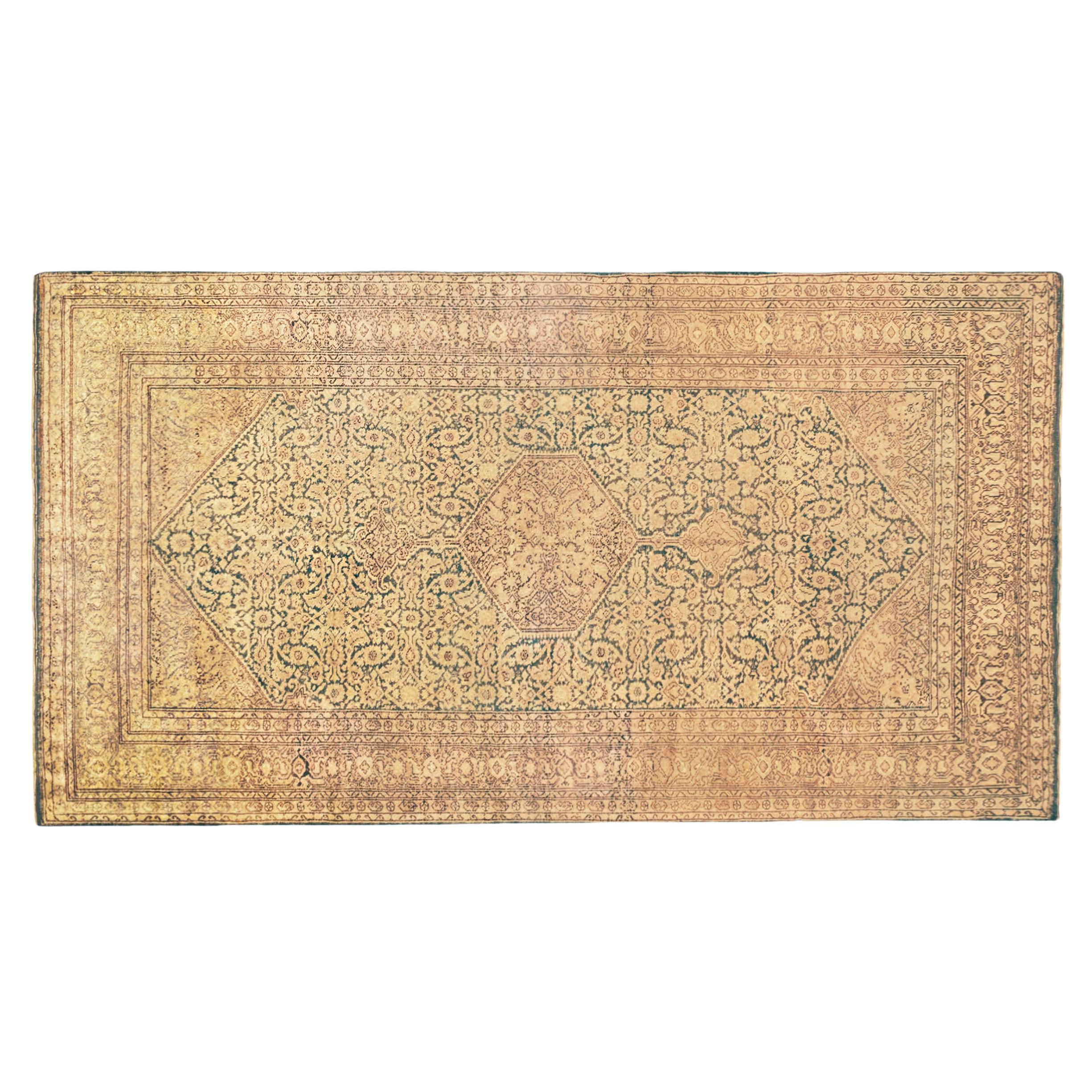 Tapis persan ancien Malayer Oriental, de taille normale, avec motif Herati en vente