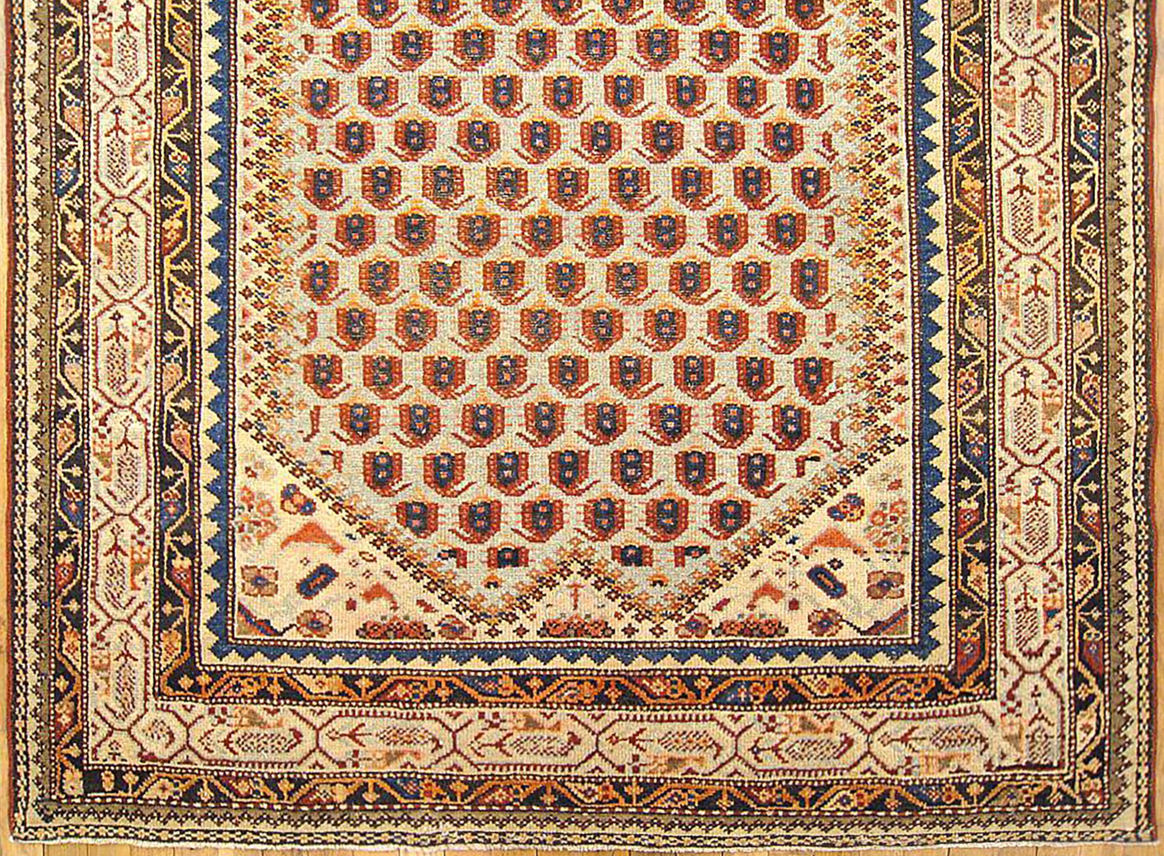 Antique Persian Malayer Oriental Rug, in Small Size, W/ Boteh Design In Good Condition For Sale In New York, NY