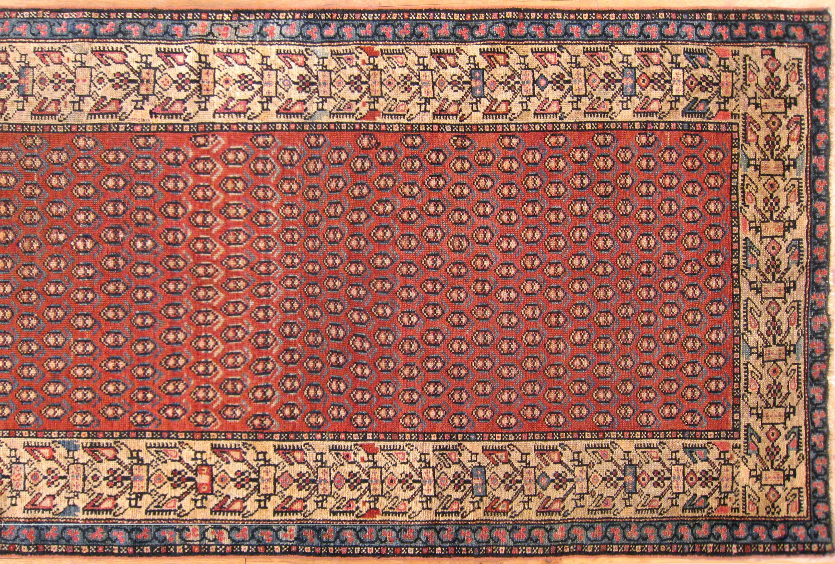 Antiker persischer Malayer- Orientalischer Teppich in Kleingröße mit Paisleymuster (Persisch) im Angebot