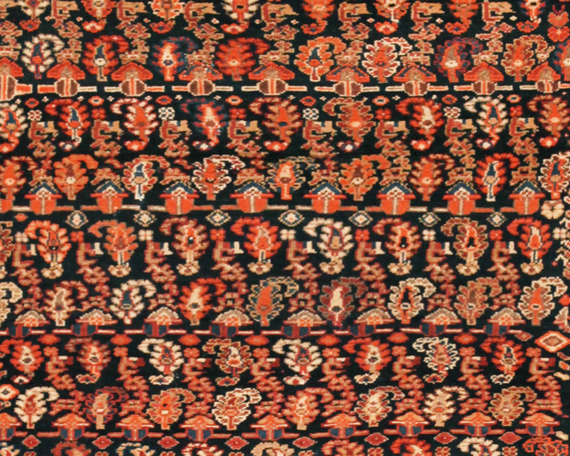 Antiker persischer Malayer- Orientalischer Teppich in Kleingröße mit Paisleymuster (Handgeknüpft) im Angebot
