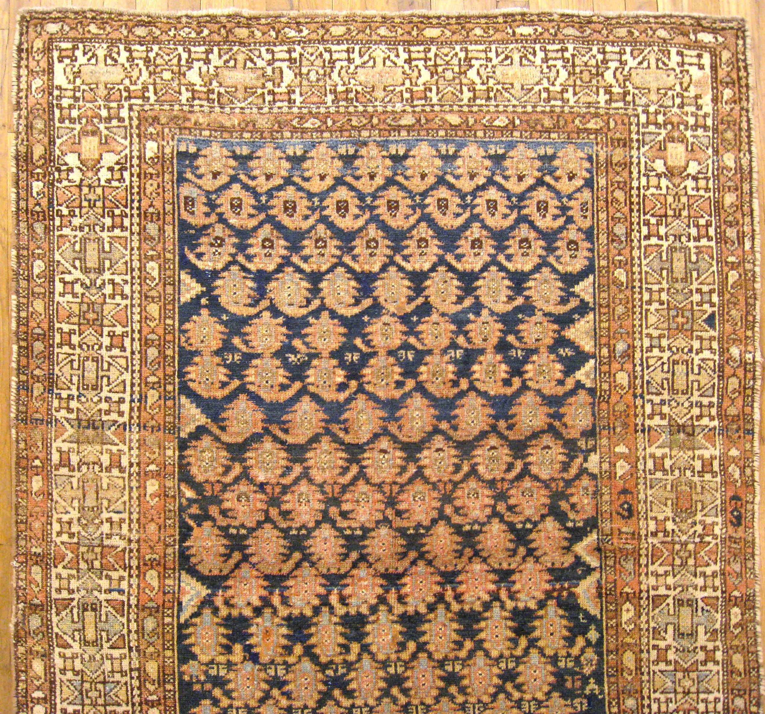 Antique Persian Malayer Oriental Rug, in Small Size, with Varying Paisley Design In Good Condition In New York, NY