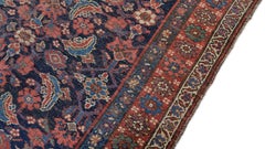 Antique Persian Malayer Red and Navy Wool Rug 4'2''x8'3''