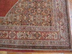 1890s Ivory Medallion Antique Persian Malayer Rug 11' 0" x 17' 0" Wool Carpet