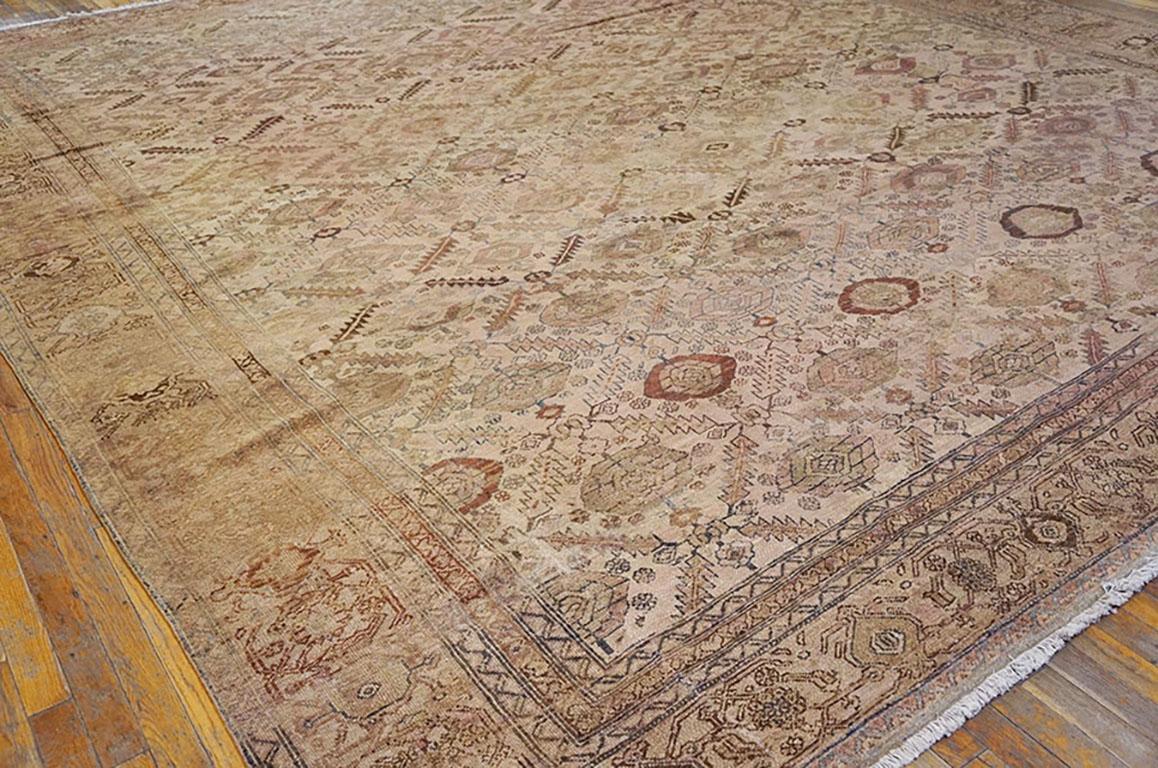 Wool Early 20th Century Persian Malayer Carpet ( 12' X 13'6'' - 366 x 412 ) For Sale