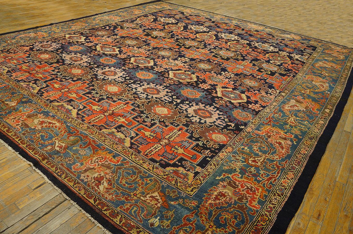 Hand-Knotted 19th Century Persian Malayer Carpet ( 12' x 13'9