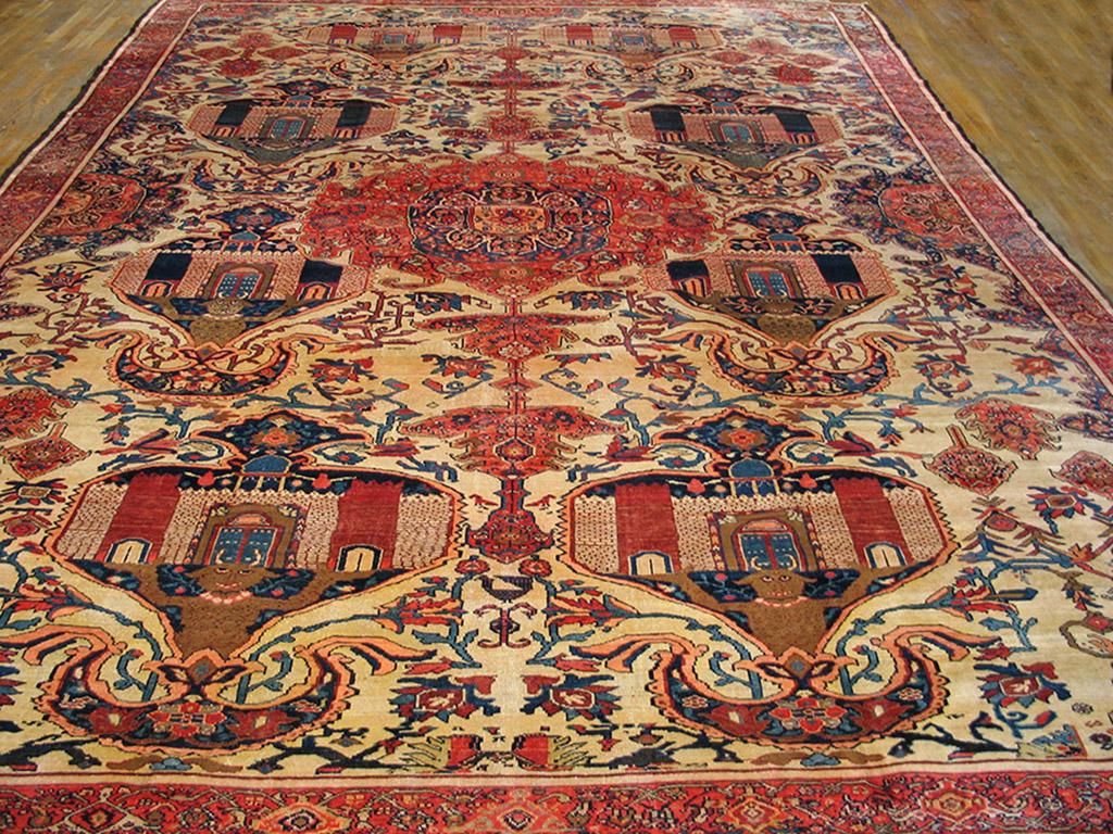  19th Century Persian Malayer Pictorial Carpet ( 12'4