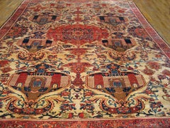 Tapis pictural persan Malayer du 19ème siècle ( 12'4" x 15'10" - 375 x 483 )
