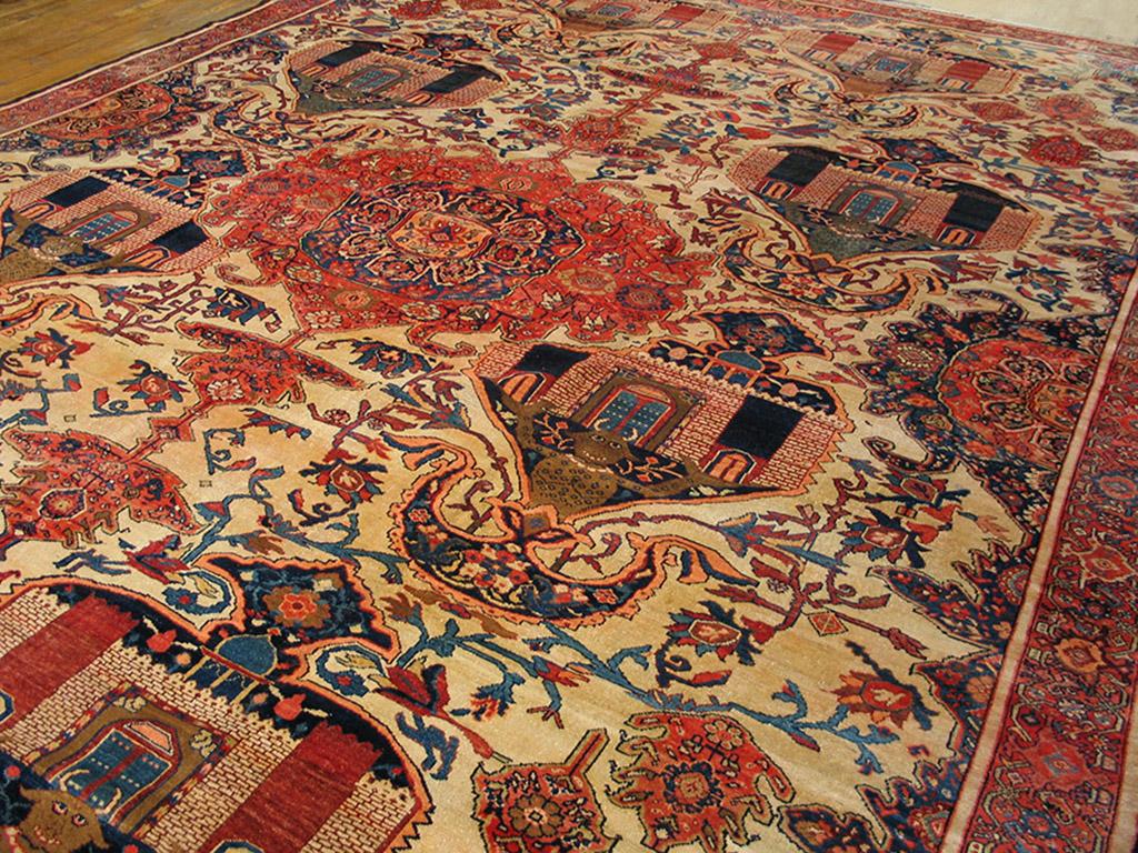  19th Century Persian Malayer Pictorial Carpet ( 12'4