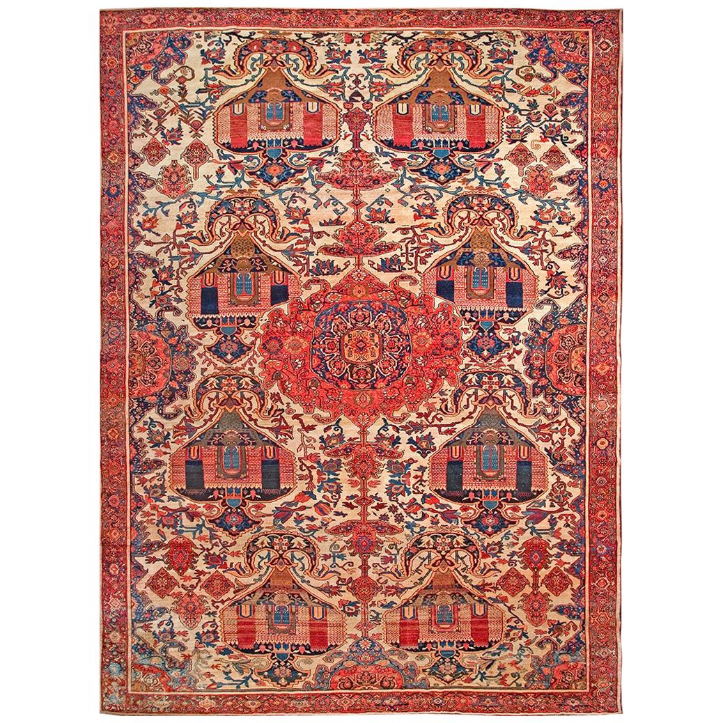  19th Century Persian Malayer Pictorial Carpet ( 12'4" x 15'10" - 375 x 483 ) For Sale