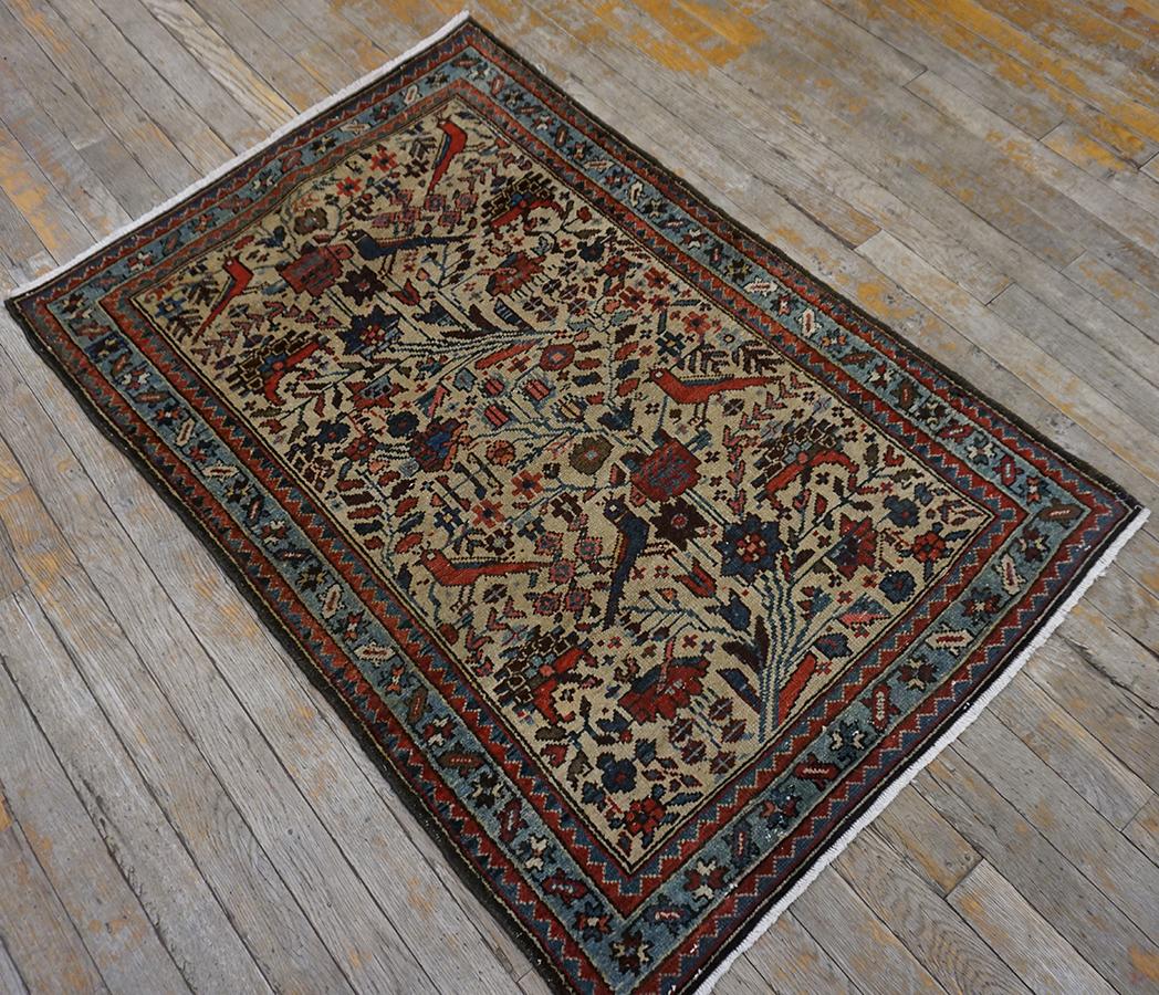 Hand-Knotted Early 20th Century Persian Malayer Rug ( 2'8