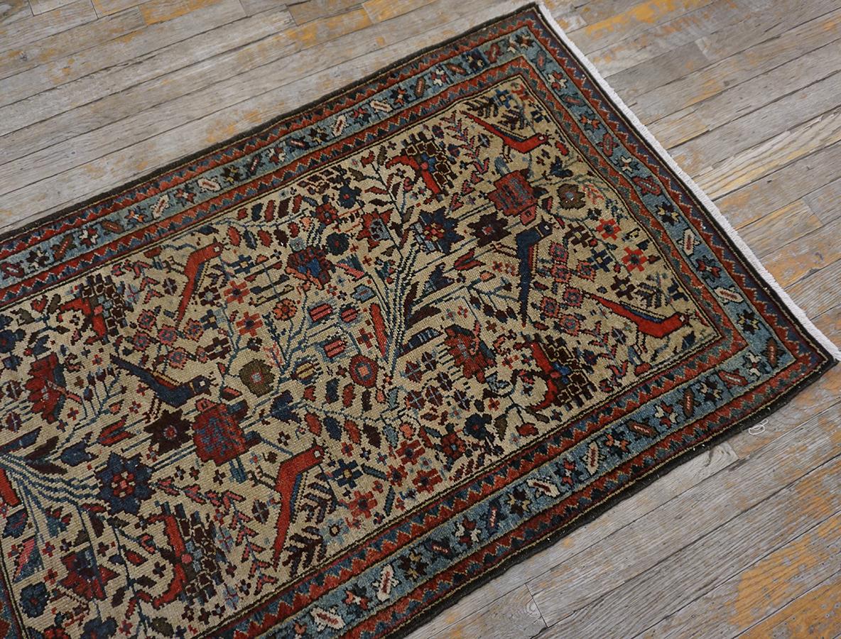 Wool Early 20th Century Persian Malayer Rug ( 2'8