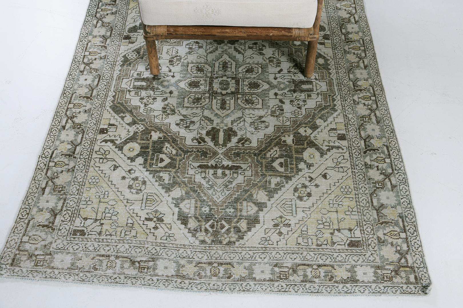 Wool Antique Persian Malayer Rug 29740 For Sale