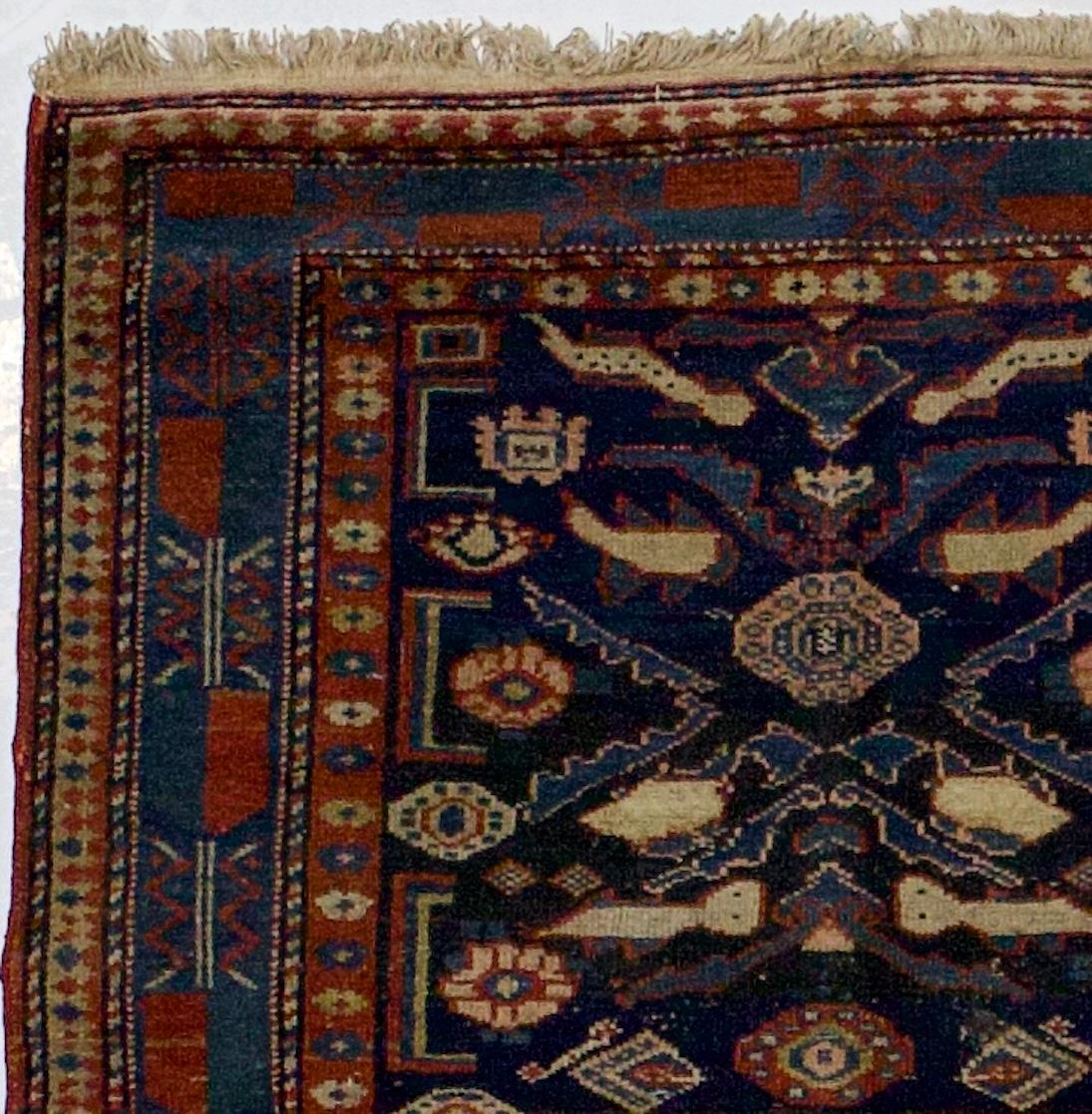 XIXe siècle Tapis persan antique Malayer 3'4