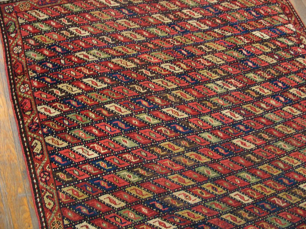 Hand-Knotted Early 20th Century N.W.  Persian Carpet ( 3'4