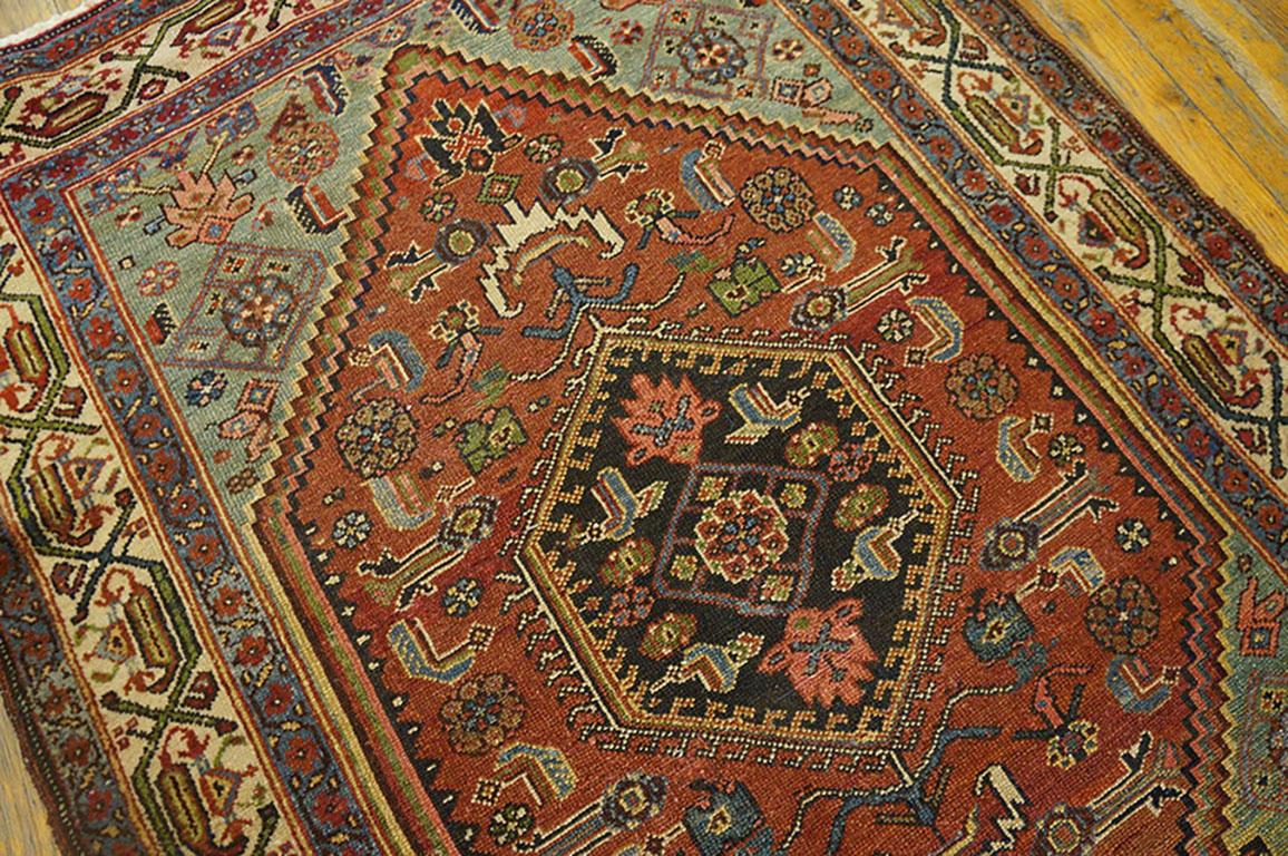 Wool Early 20th Century Persian Malayer Carpet ( 3'4