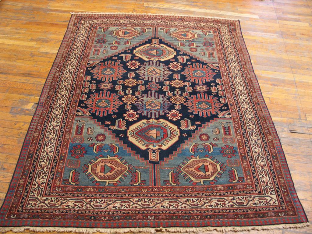Wool 19th Century Persian Malayer Carpet ( 4'10