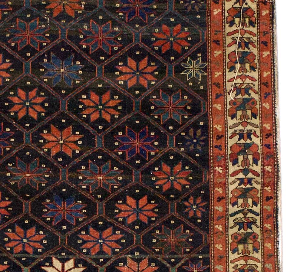 XIXe siècle Tapis persan antique Malayer 4'3