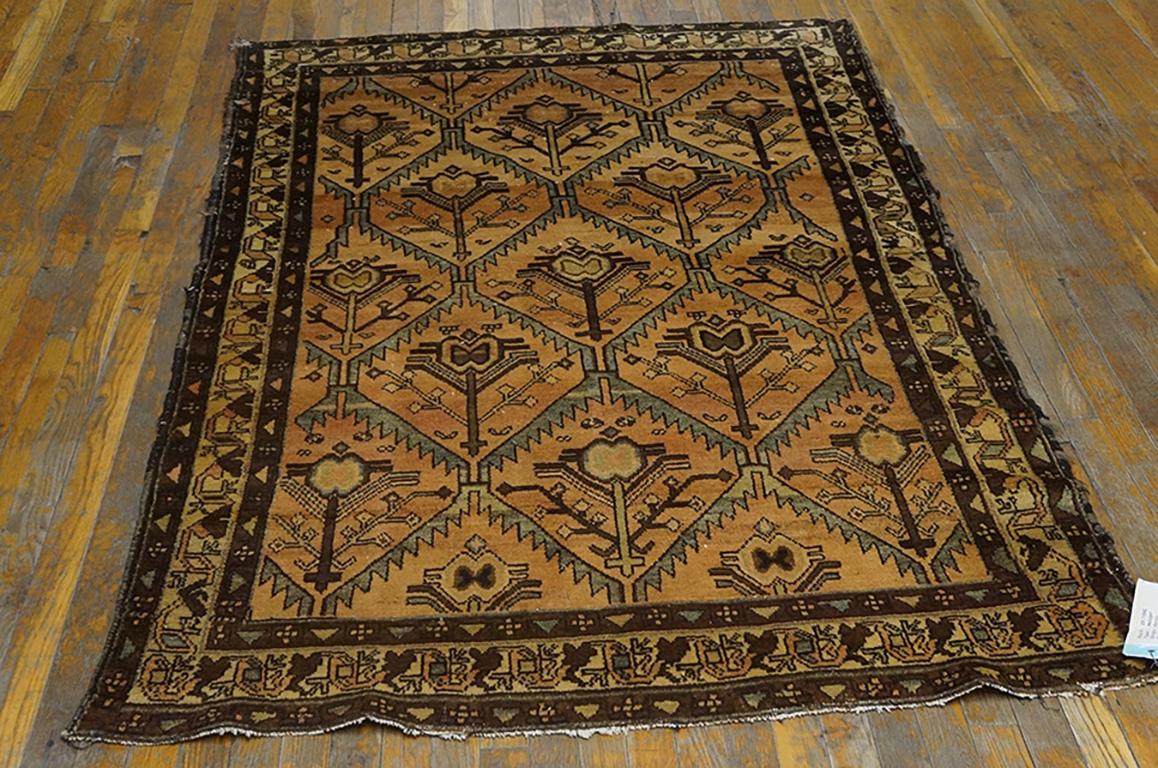 Wool Early 20th Century Persian Malayer Carpet ( 4'4